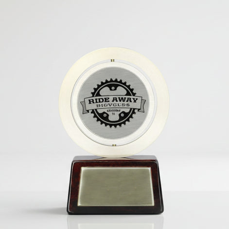 Gold Spinning Medal on Rosewood Base