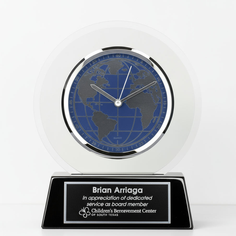 World Face Glass Clock