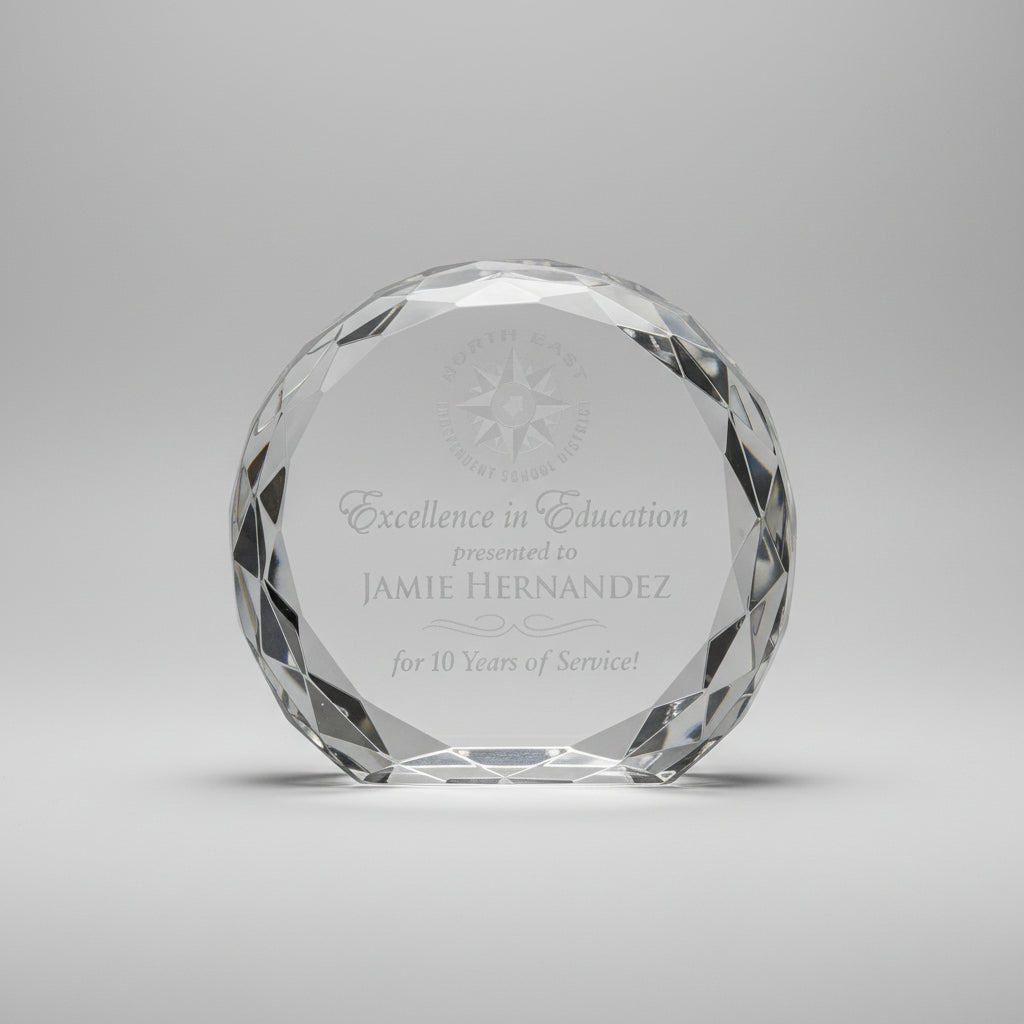 Multi-Faceted Lead Crystal Paperweight