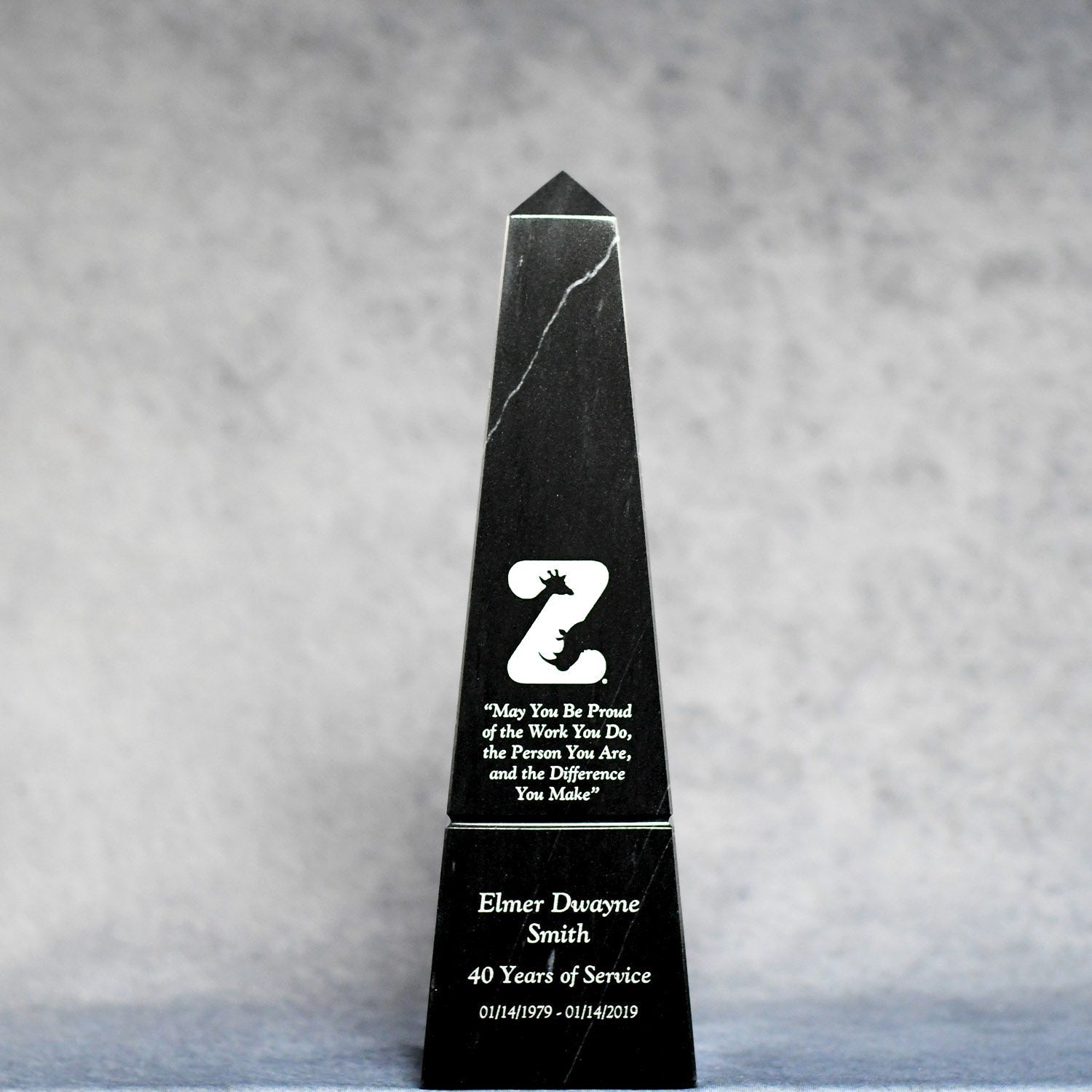 Black Marble Obelisk | Alliance Awards LLC.
