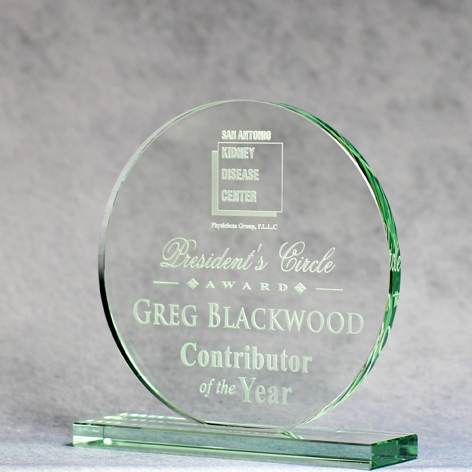 Jade Glass Circle | Alliance Awards LLC.