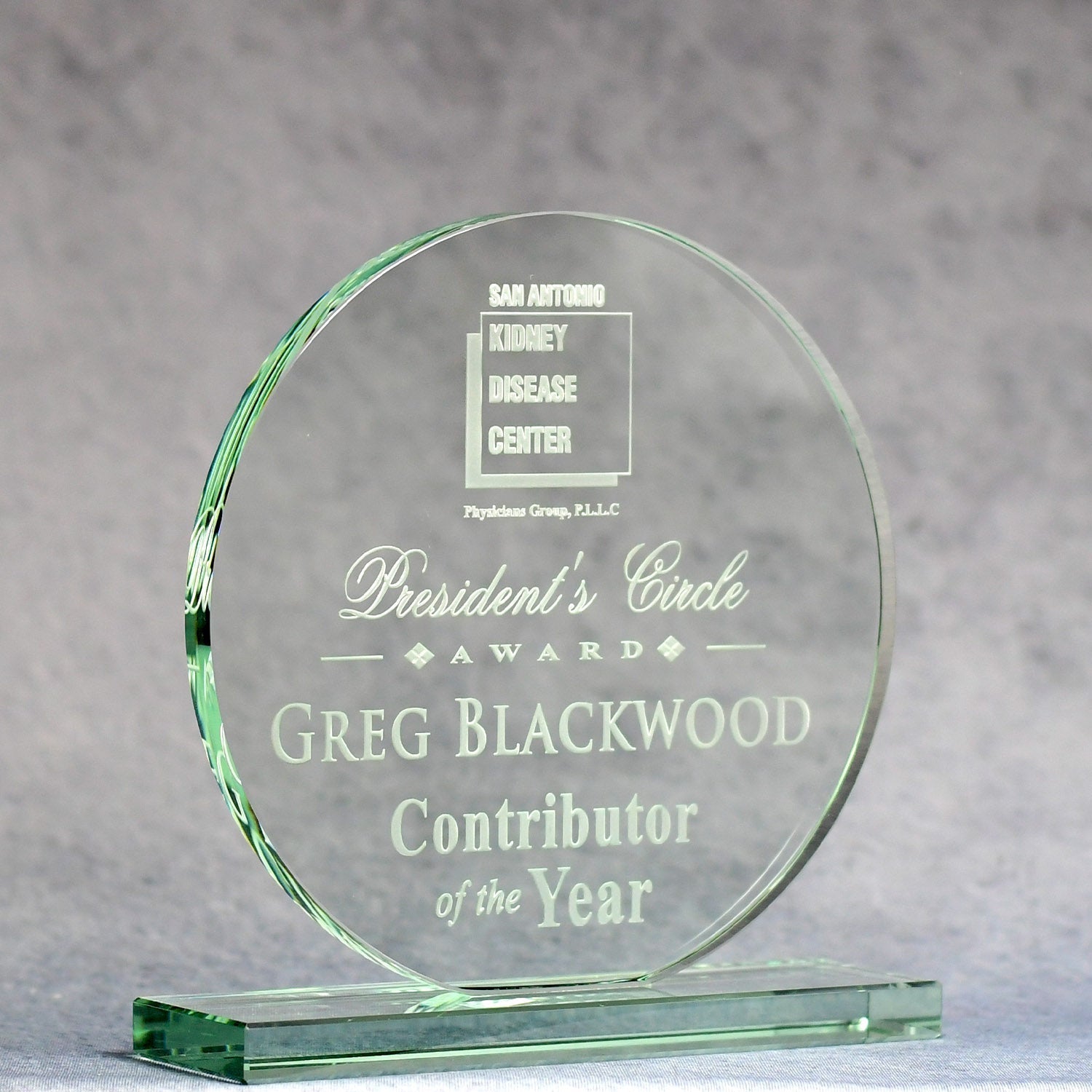 Jade Glass Circle | Alliance Awards LLC.