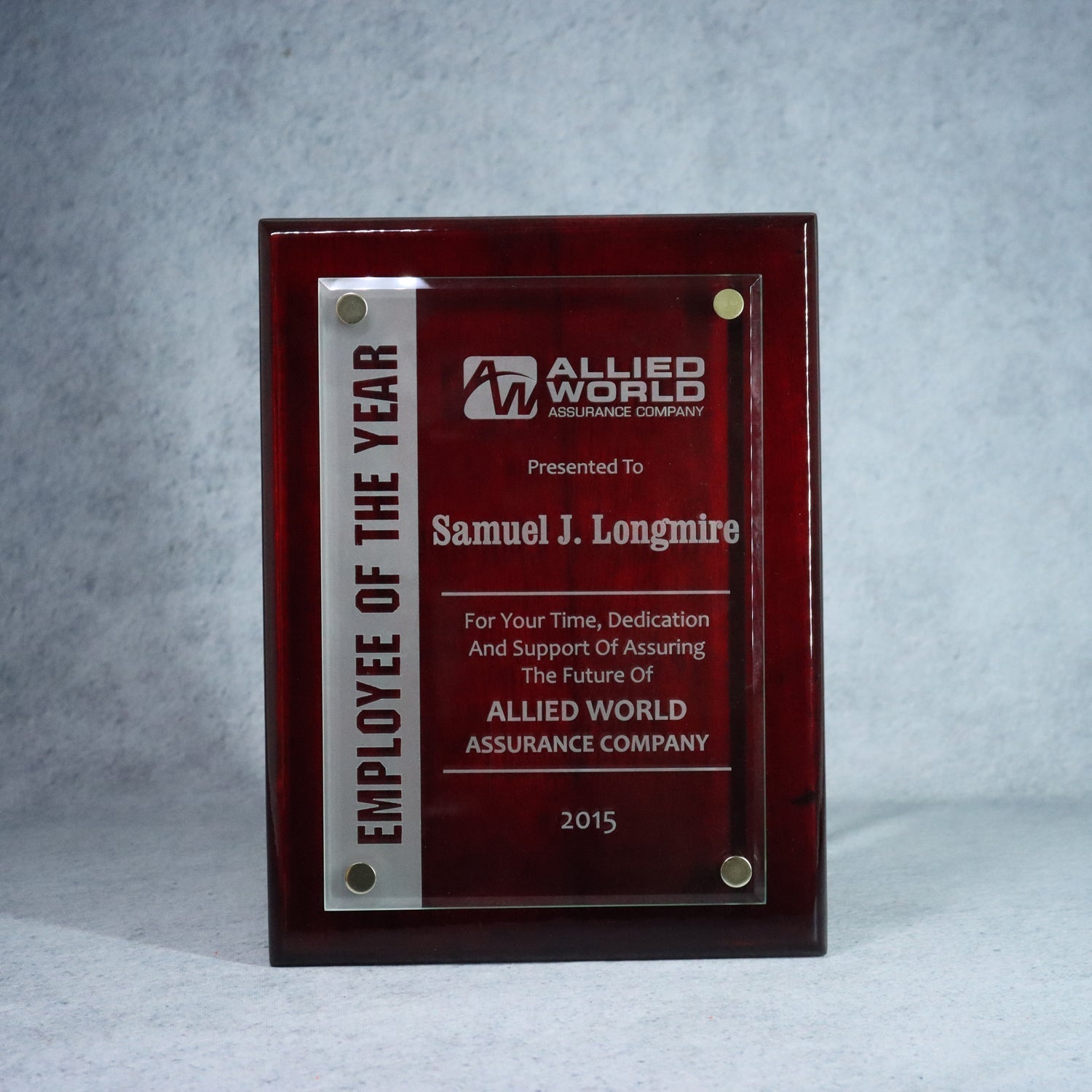 Cantebury Plaque With Stand-Out Rosewood | Alliance Awards LLC.