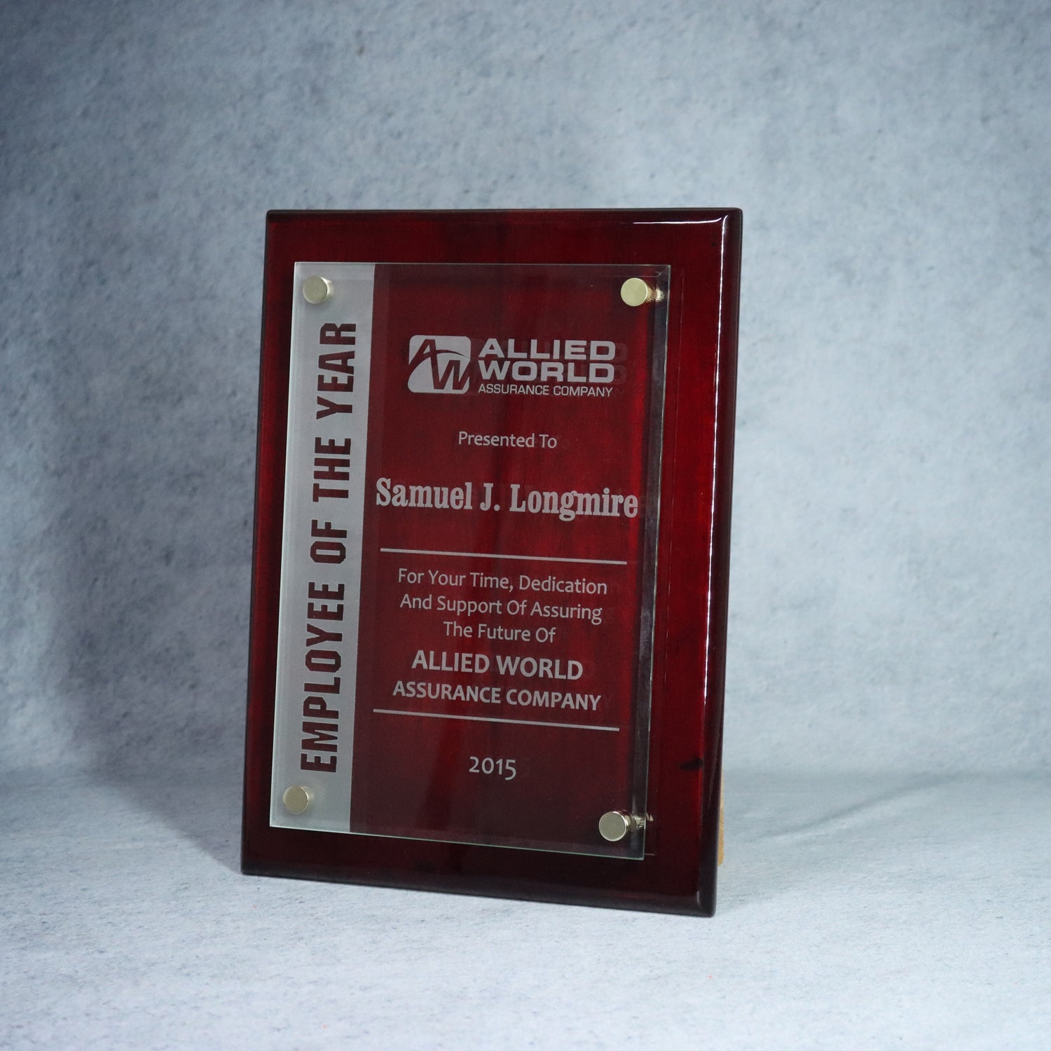 Cantebury Plaque With Stand-Out Rosewood | Alliance Awards LLC.