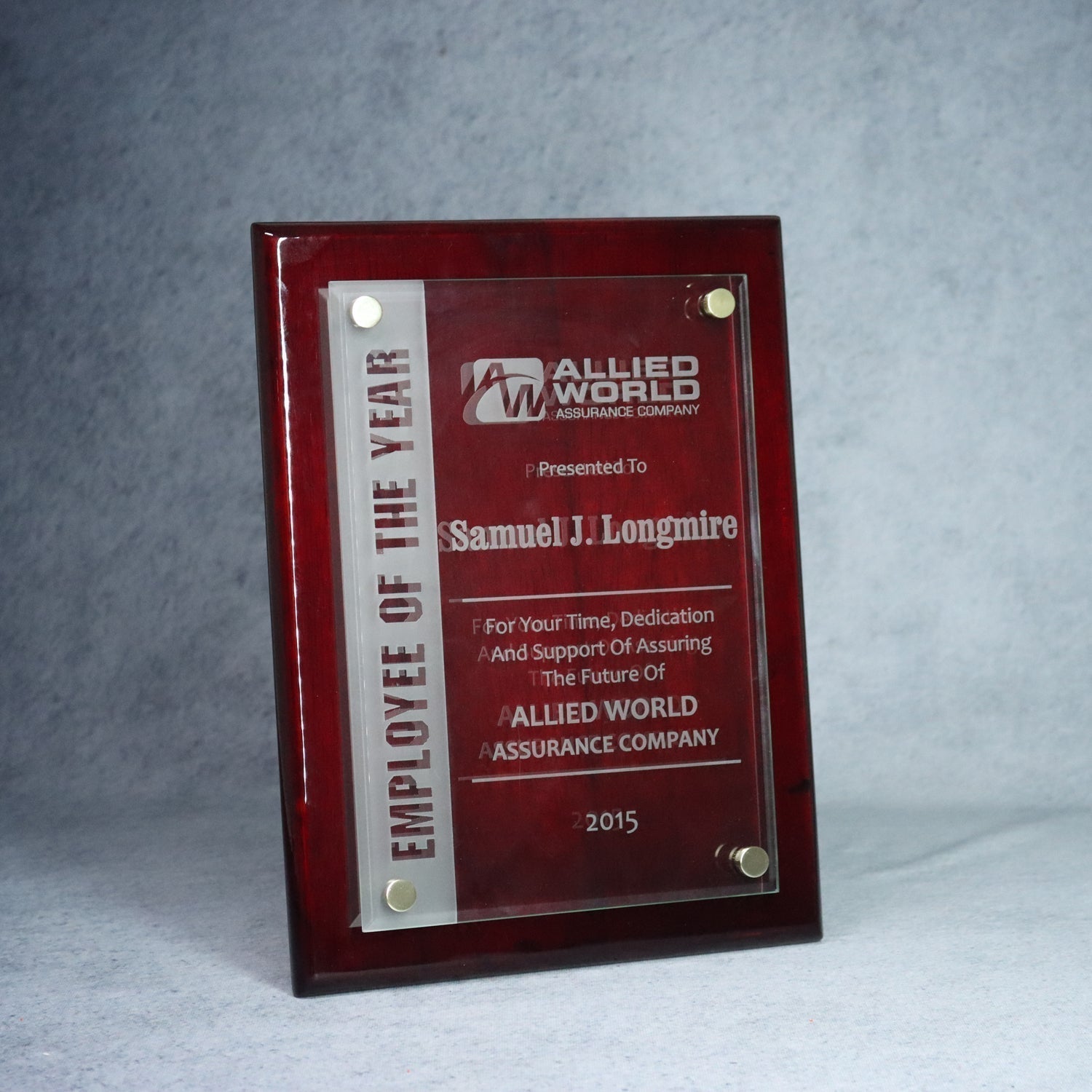 Cantebury Plaque With Stand-Out Rosewood | Alliance Awards LLC.