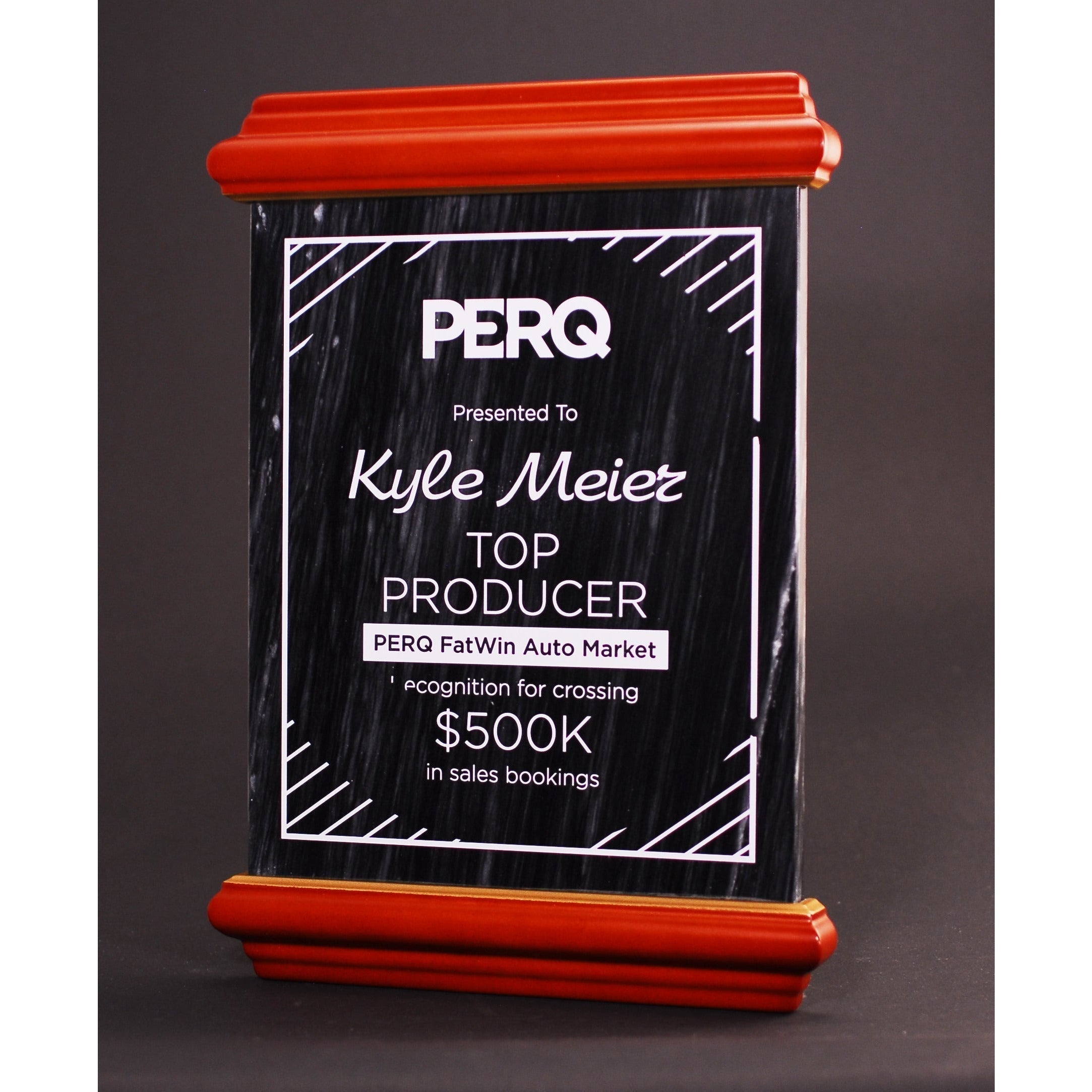 Mahogany Wood And Black Marble Panel-8X10 | Alliance Awards LLC.