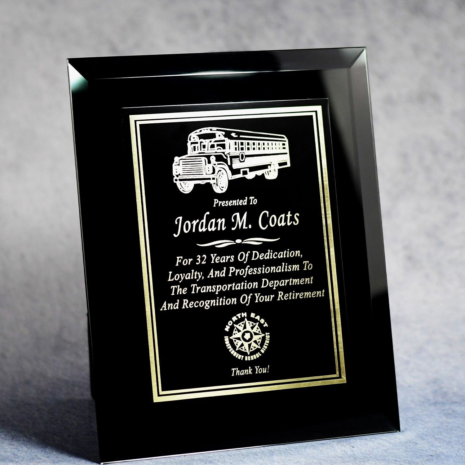 Executive Black Mirrored Glass Plaque With Plate | Alliance Awards LLC.