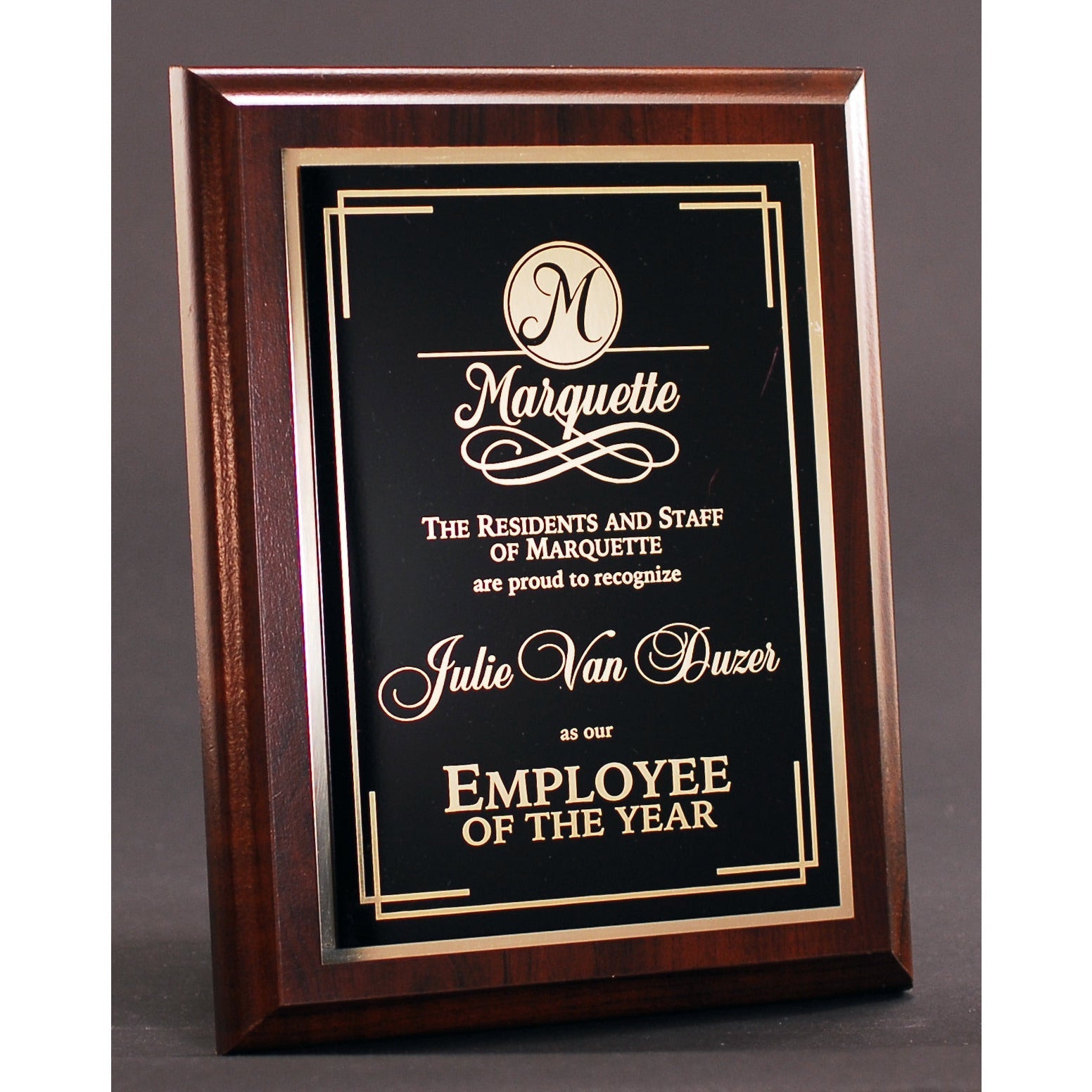 Cherry-Finish Plaque With Plate | Alliance Awards LLC.