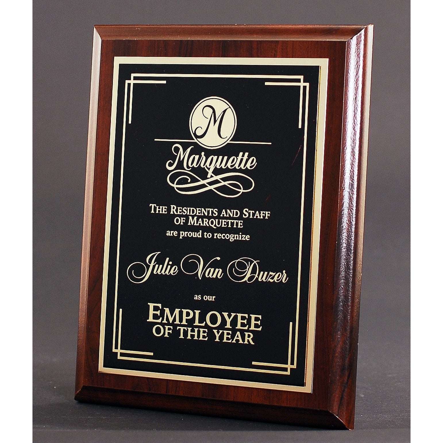 Cherry-Finish Plaque With Plate | Alliance Awards LLC.