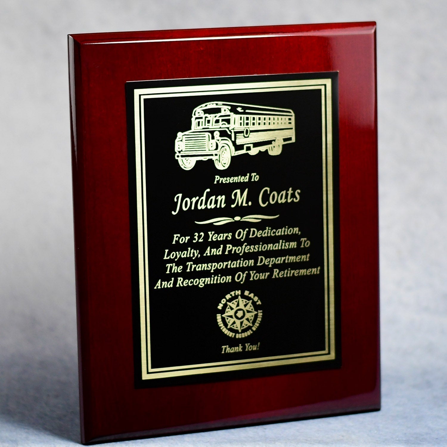 Rosewood Piano Finish Plaque With Plate | Alliance Awards LLC.