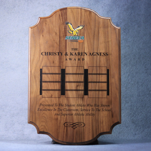 Perpetual Walnut Plaque With Scalloped Edges | Alliance Awards LLC.