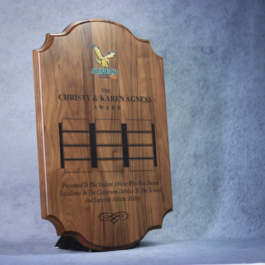 Perpetual Walnut Plaque With Scalloped Edges | Alliance Awards LLC.