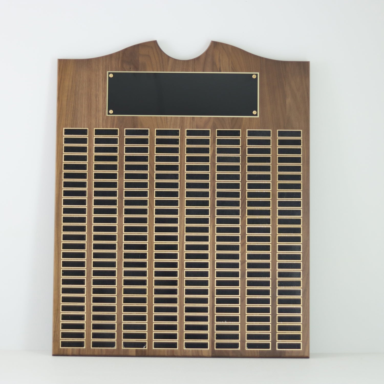 Perpetual Walnut Plaque With Scroll Top - 200 Plates | Alliance Awards LLC.