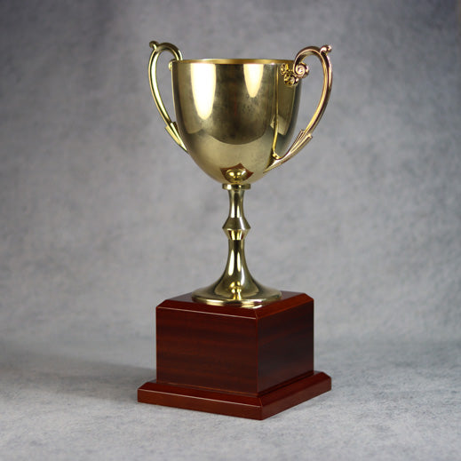 Gold Metal Cup On Rosewood Base | Alliance Awards LLC.