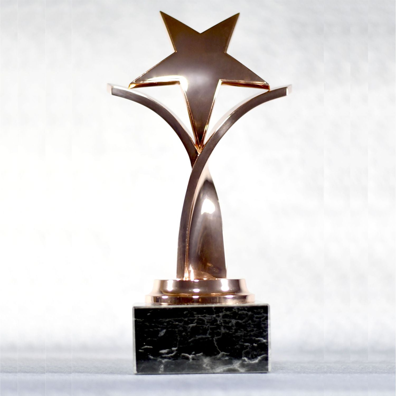 Twisting Star On Black Marble Base, Gold, Silver, Bronze | Alliance Awards LLC.