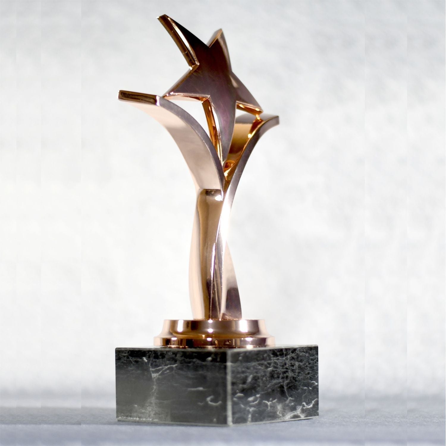Twisting Star On Black Marble Base, Gold, Silver, Bronze | Alliance Awards LLC.