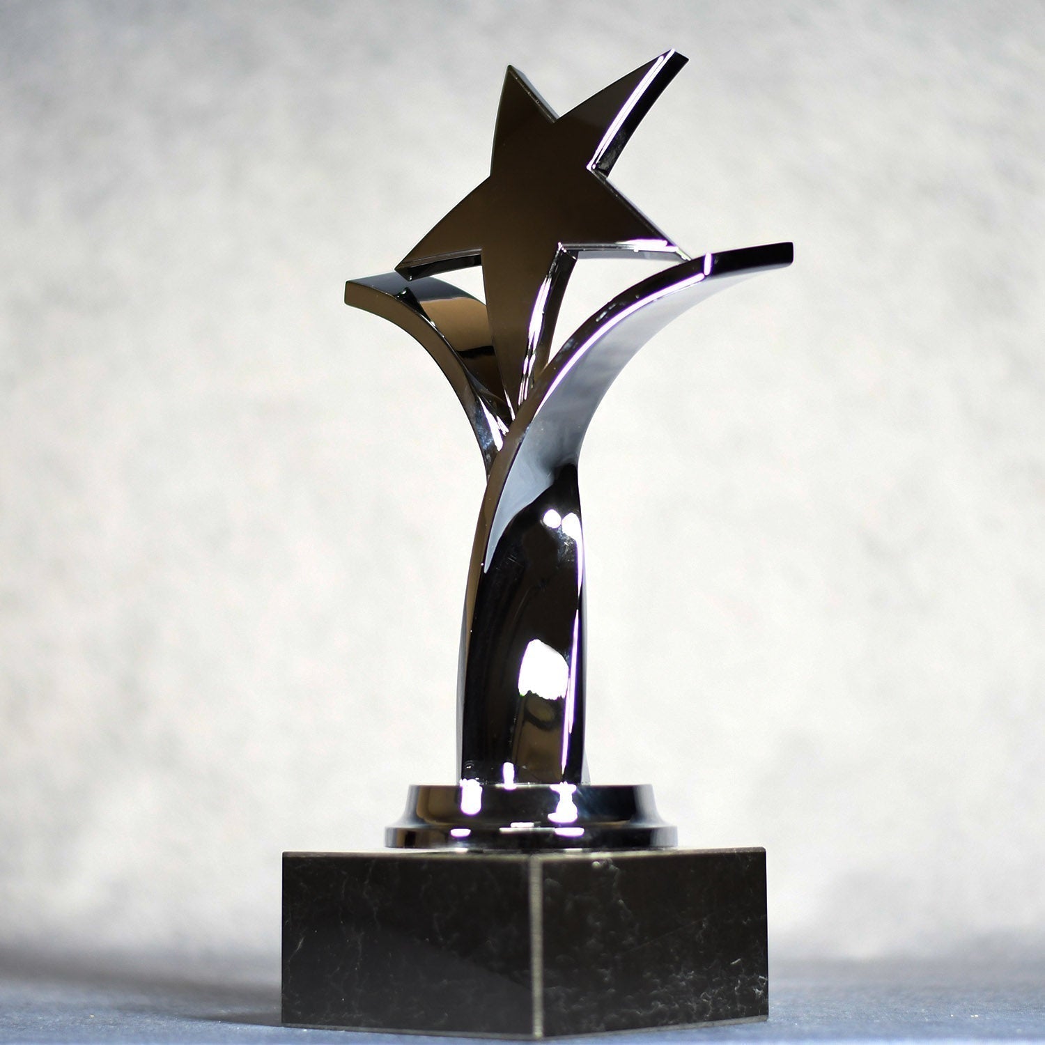 Twisting Star On Black Marble Base, Gold, Silver, Bronze | Alliance Awards LLC.