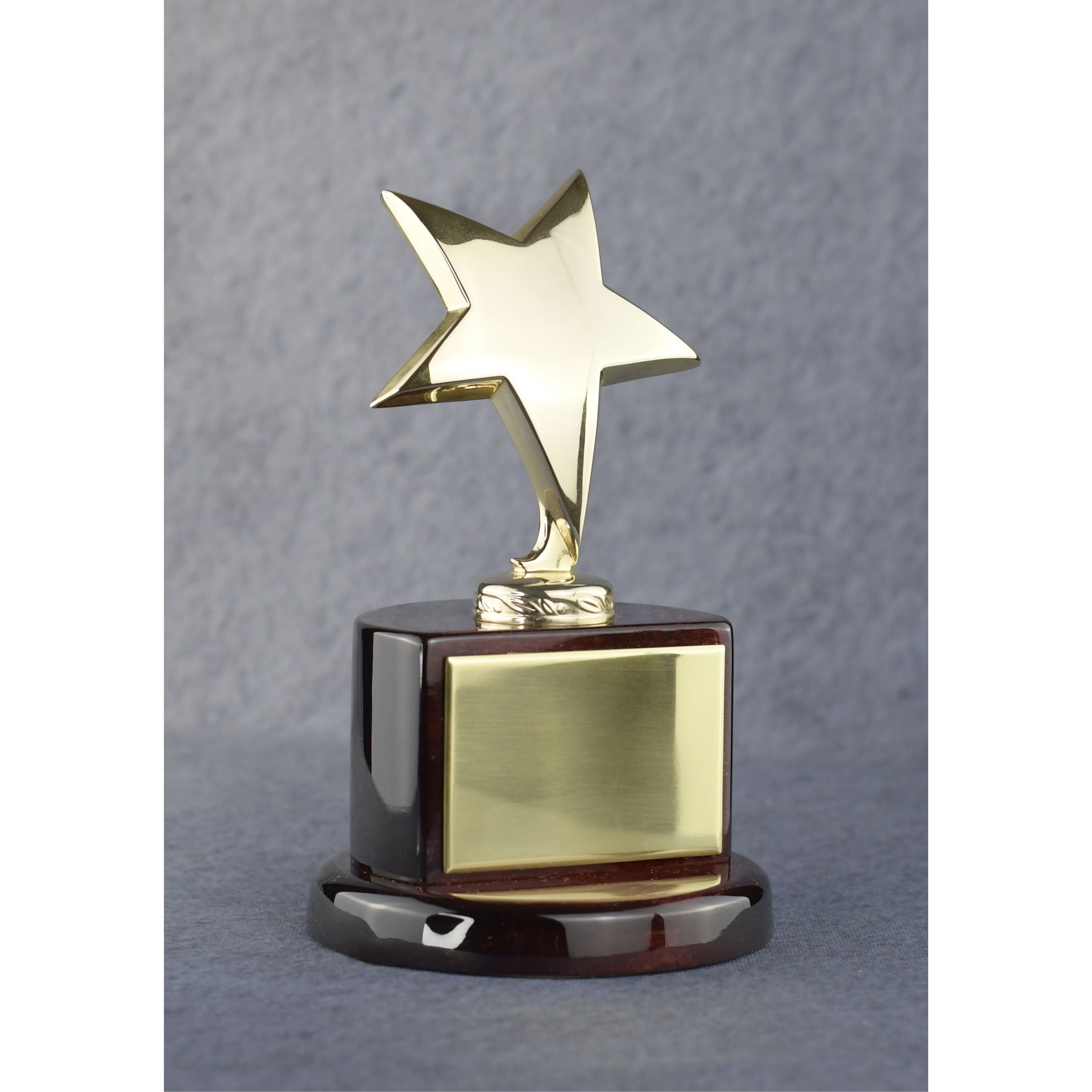 Star Performer Gold Star On Round Rosewood Base | Alliance Awards LLC.