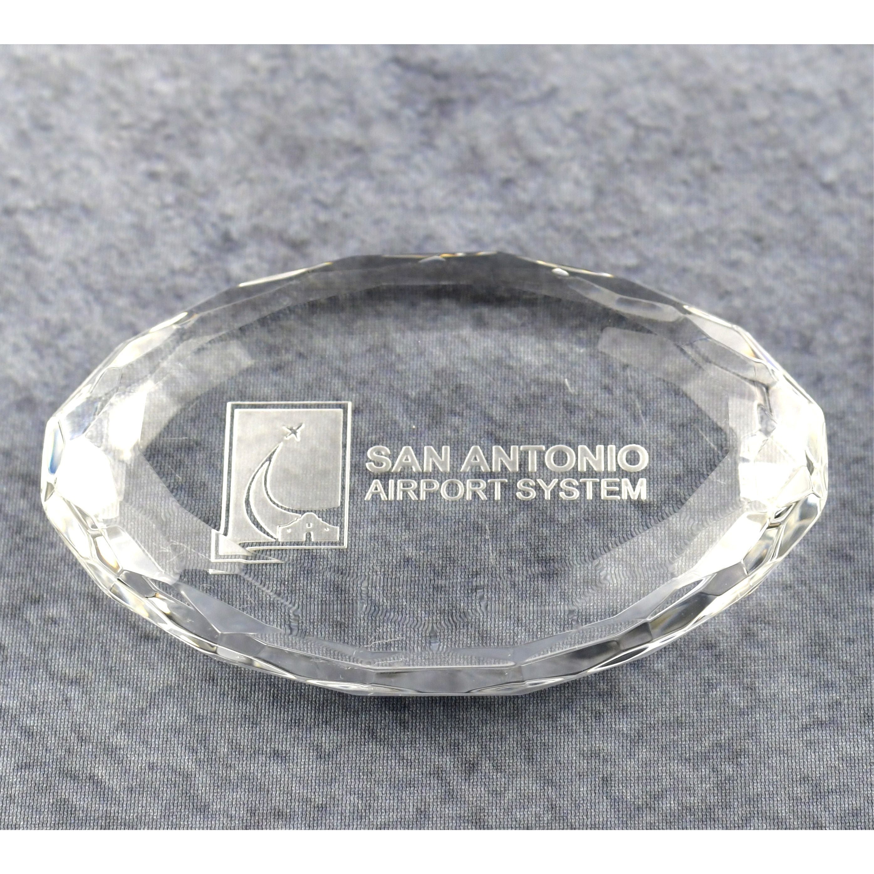 Crystal Oval Multi-Faceted Paperweight | Alliance Awards LLC.