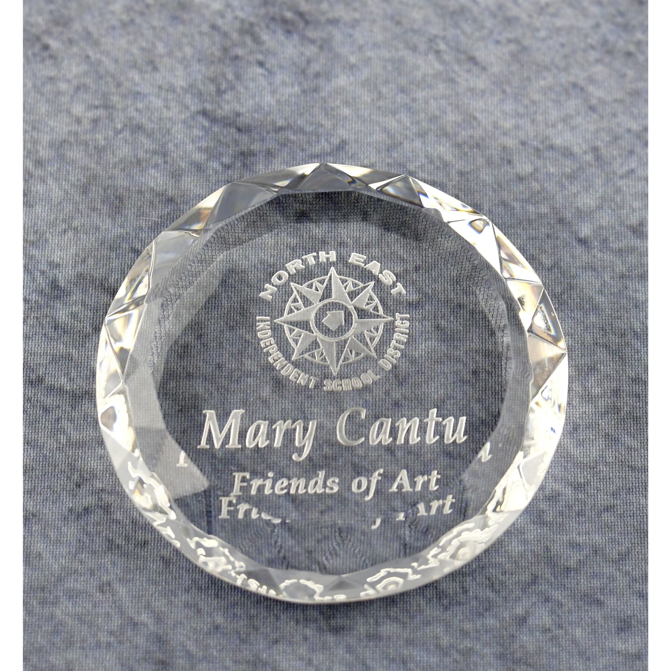 Crystal Round Multi-Faceted Paperweight | Alliance Awards LLC.