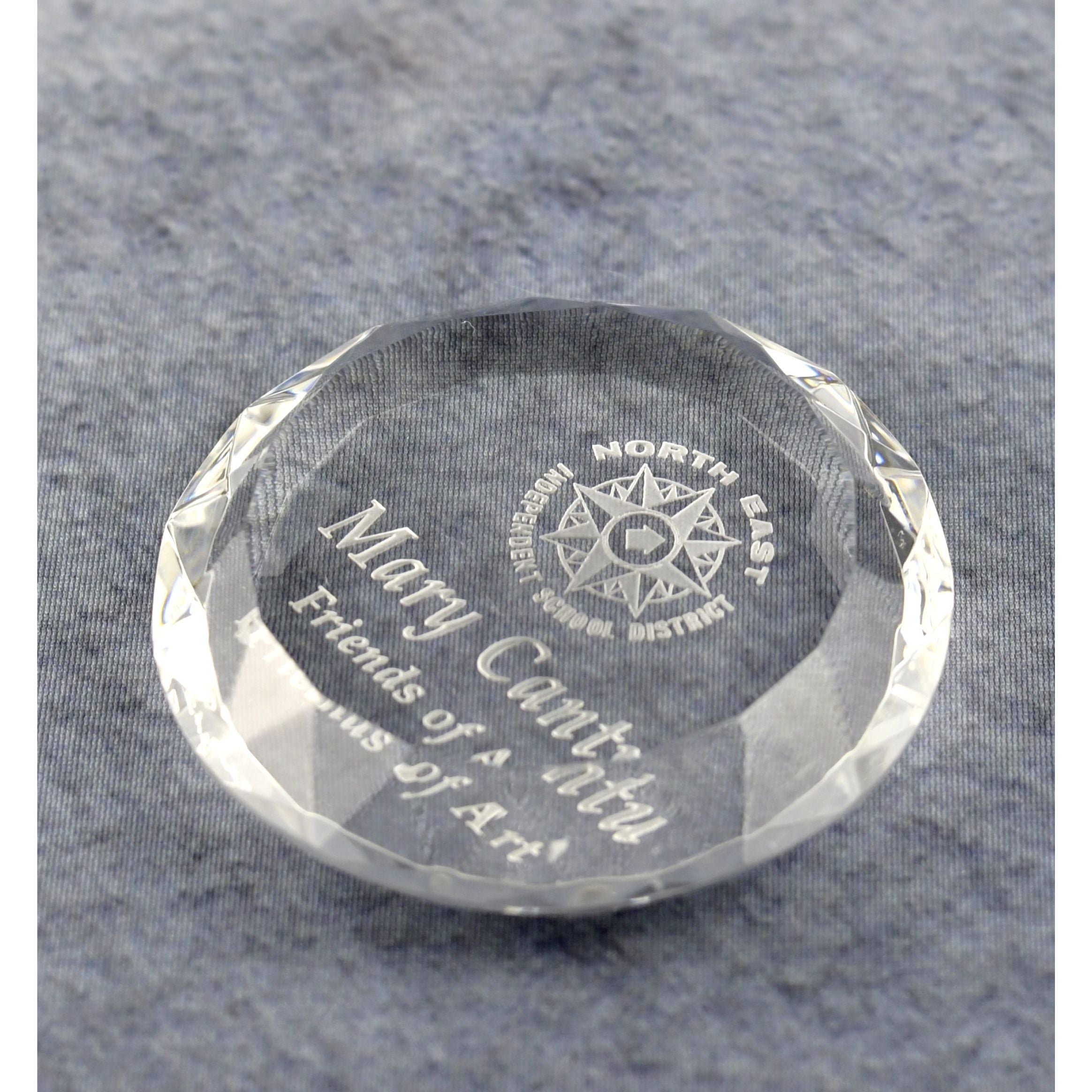 Crystal Round Multi-Faceted Paperweight | Alliance Awards LLC.