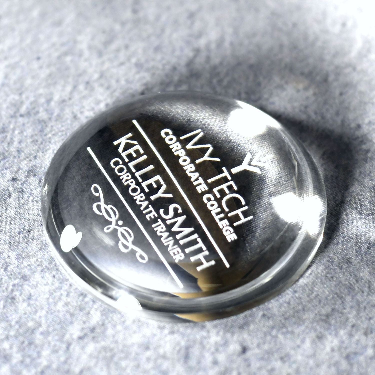 Crystal Paperweight - Low Profile Dome | Alliance Awards LLC.
