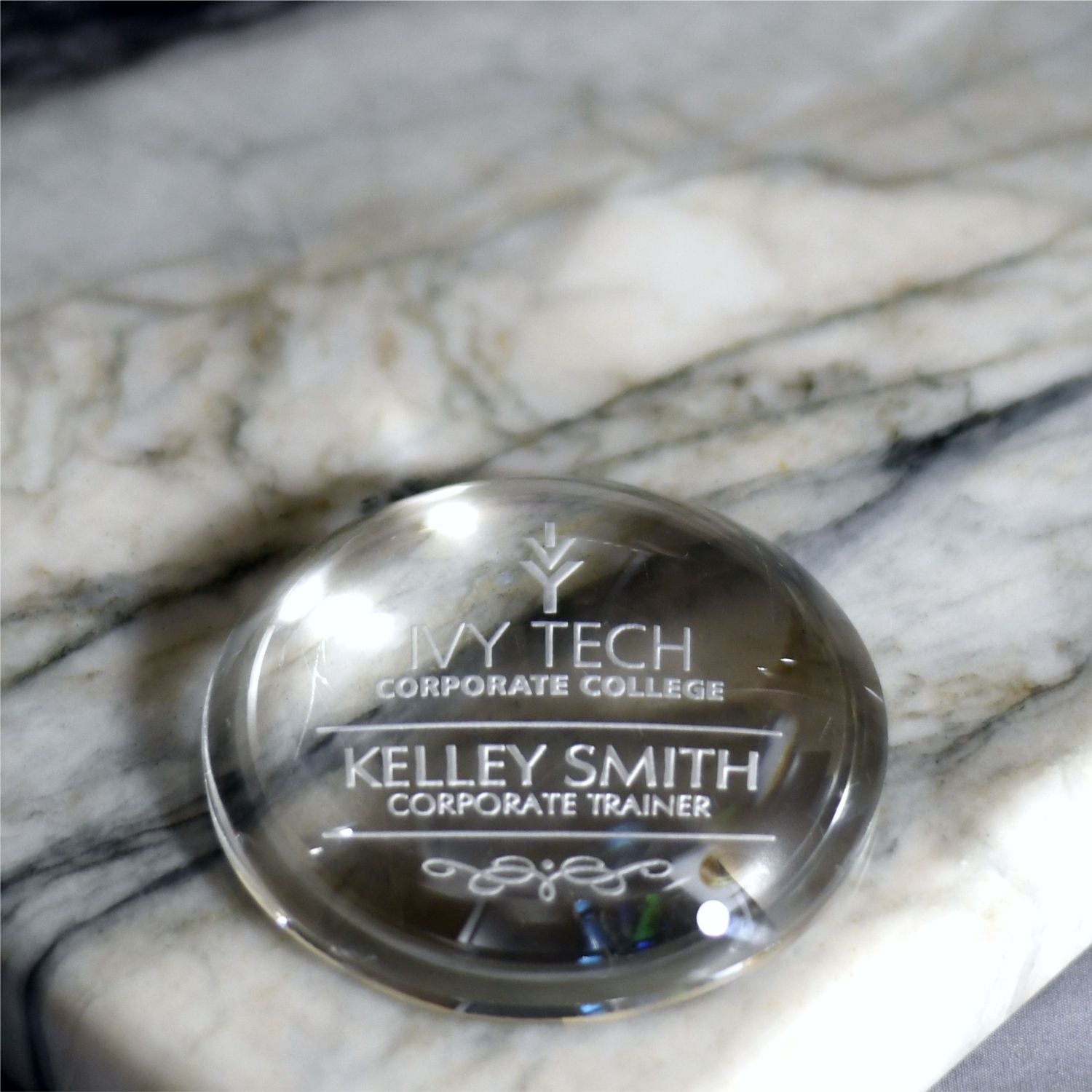 Crystal Paperweight - Low Profile Dome | Alliance Awards LLC.