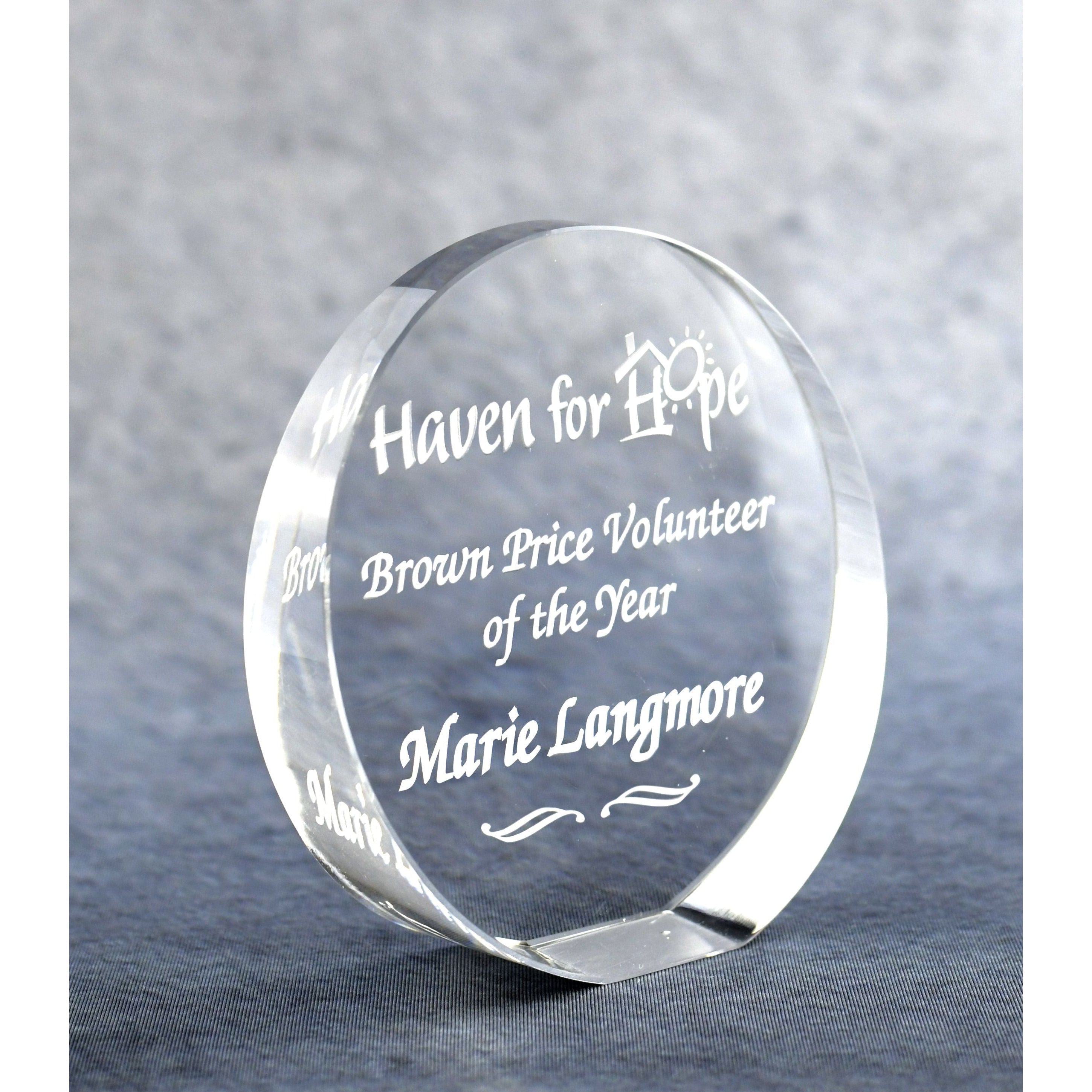 Circular Optic Crystal Paperweight | Alliance Awards LLC.