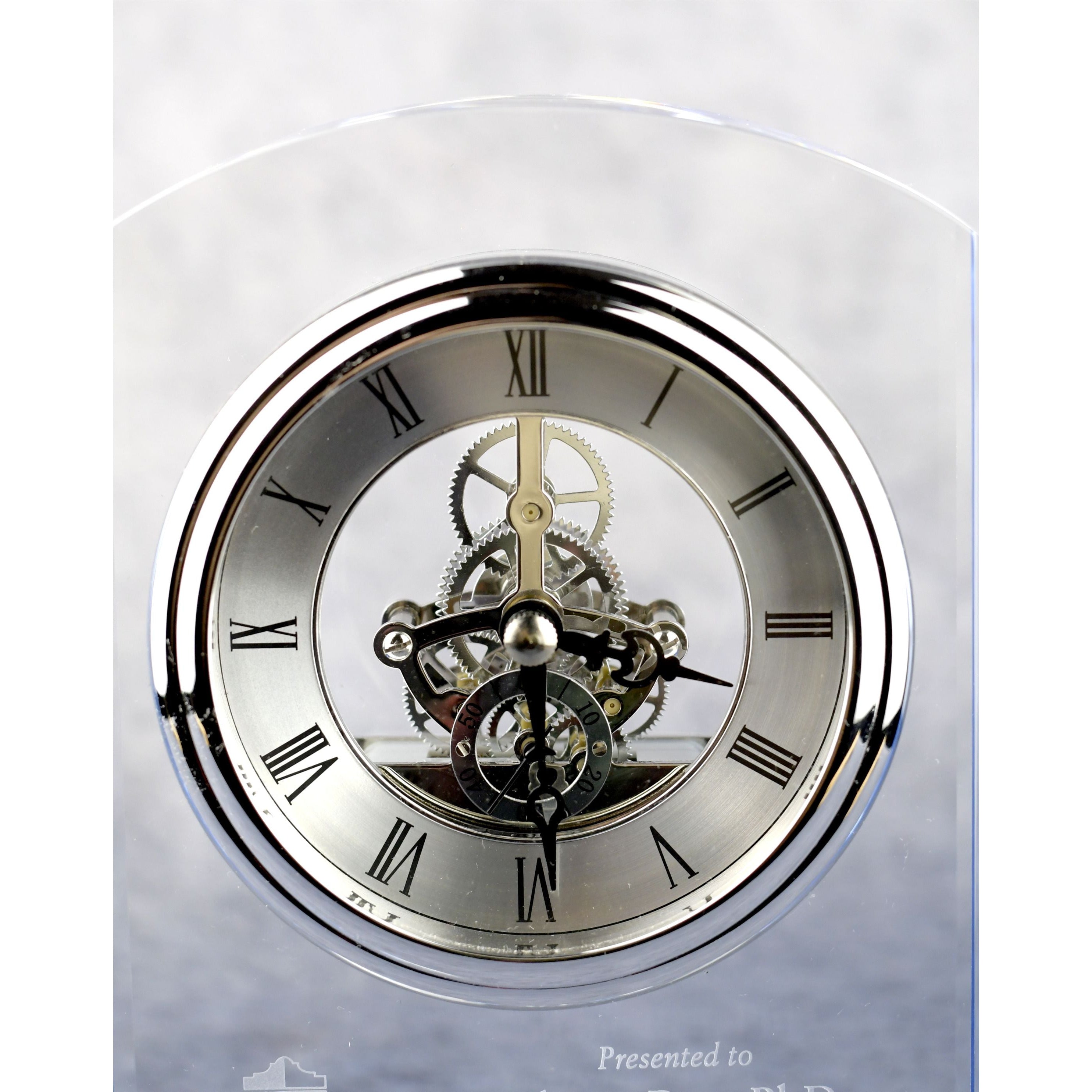 Crystal Clock With Blue Accents | Alliance Awards LLC.