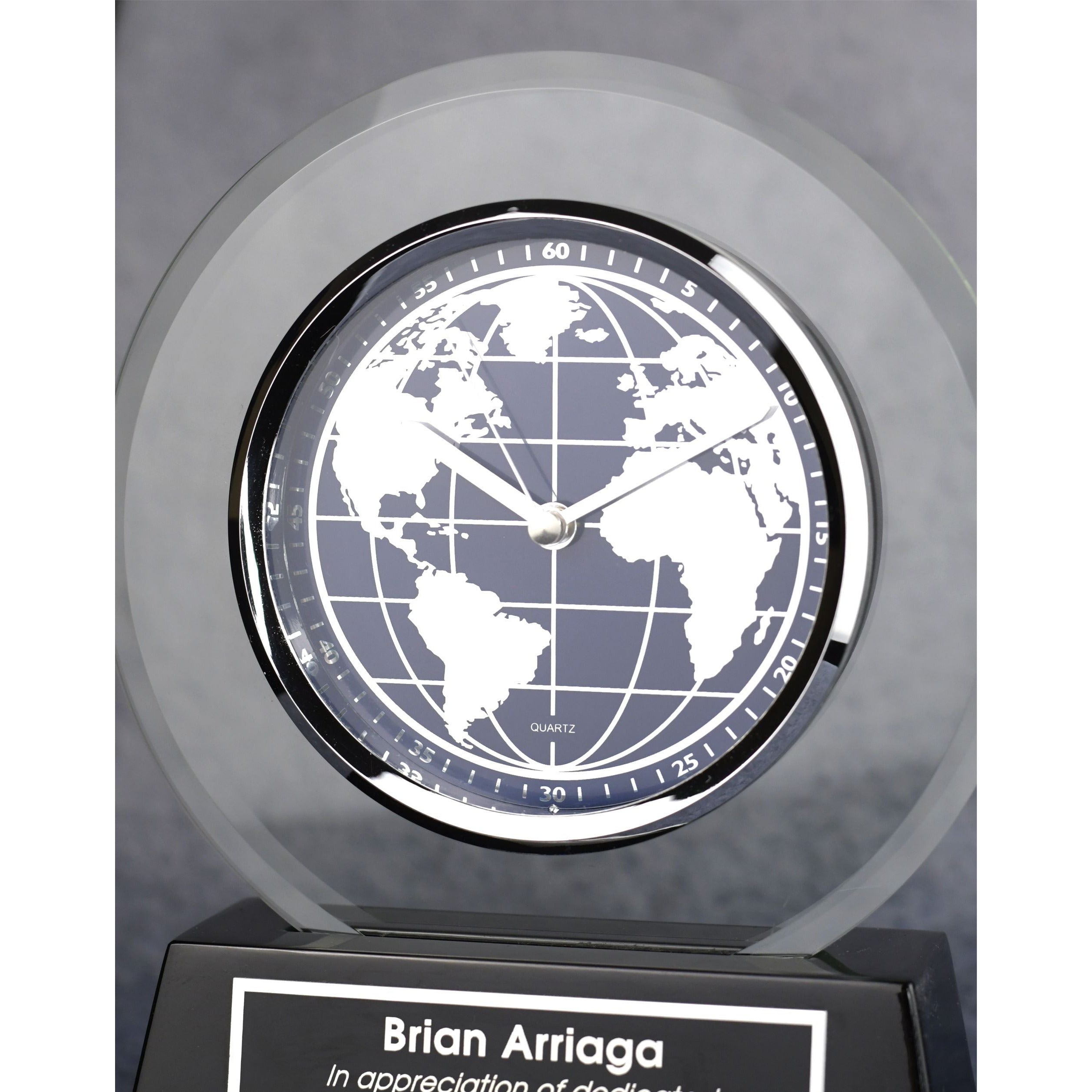 World Face Glass Clock | Alliance Awards LLC.