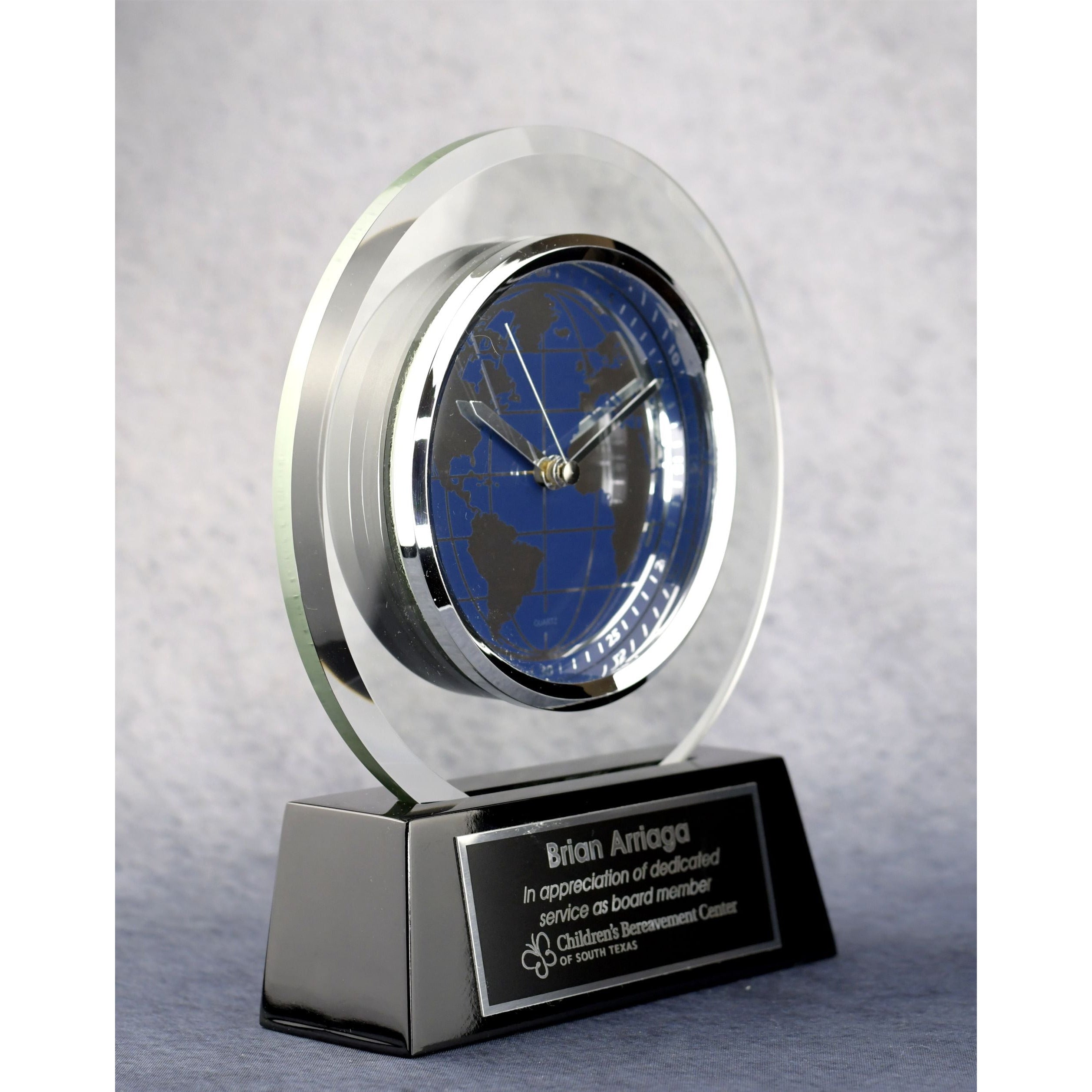 World Face Glass Clock | Alliance Awards LLC.