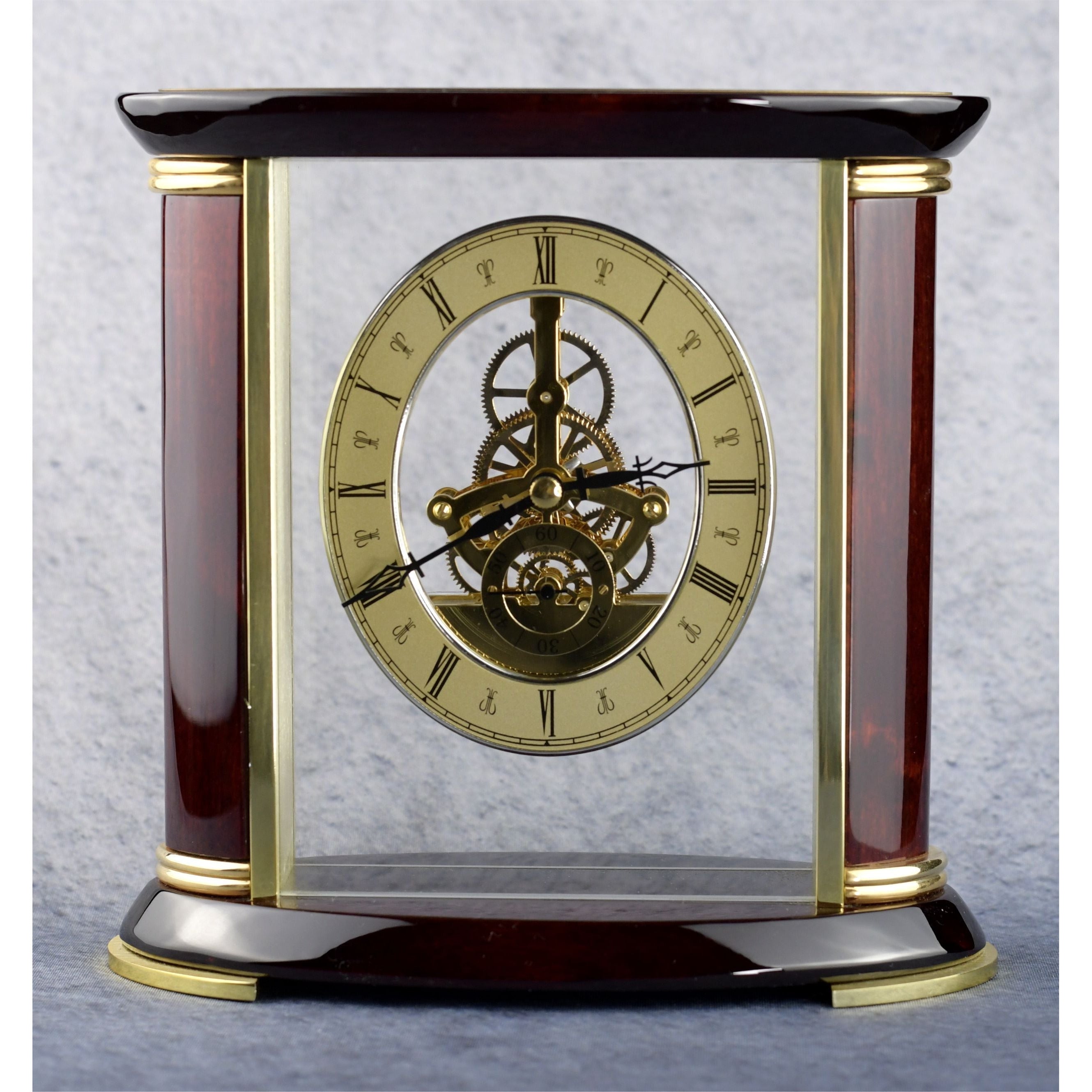 Open Clock Works Rosewood Clock | Alliance Awards LLC.