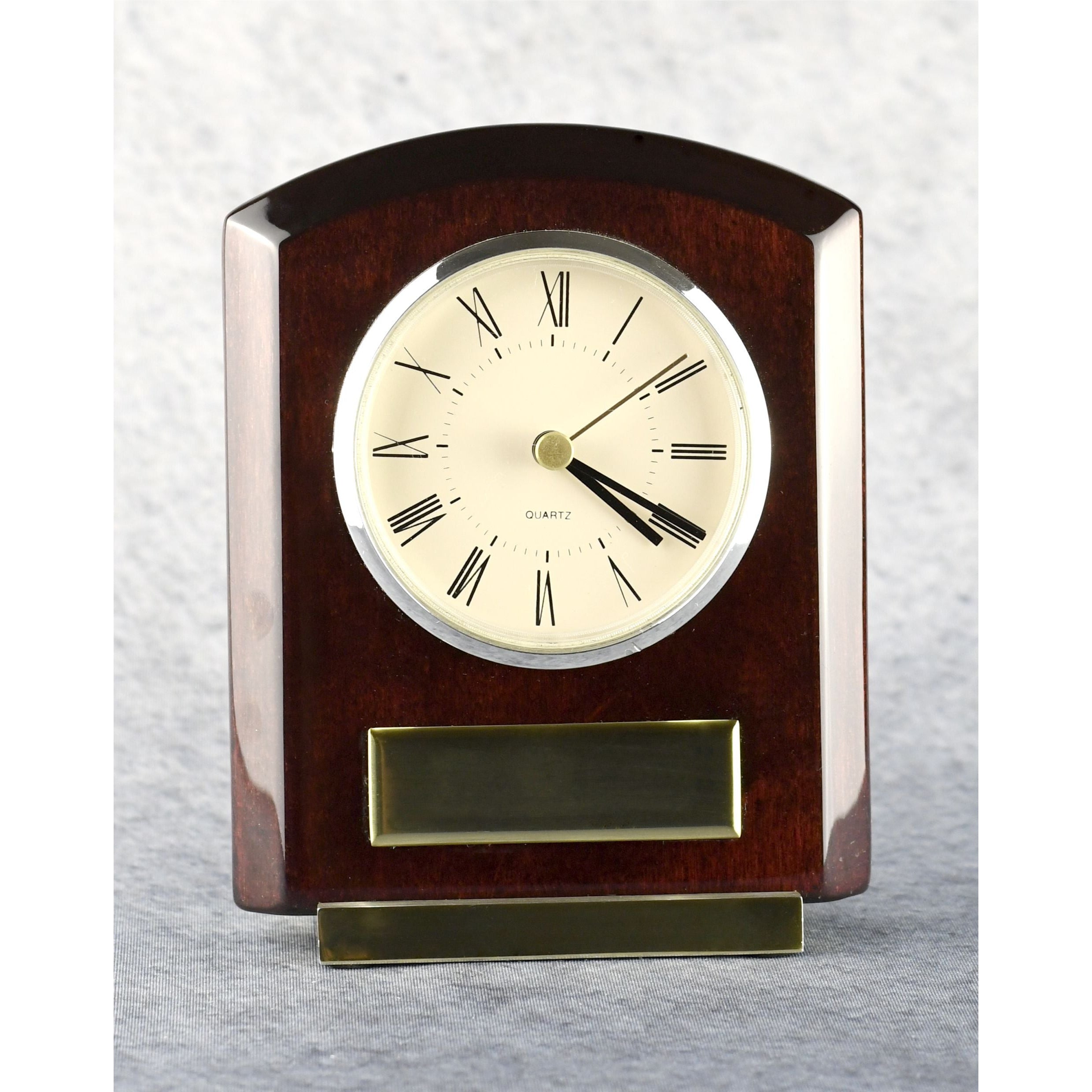 Piano Wood Arched Brass Clock | Alliance Awards LLC.