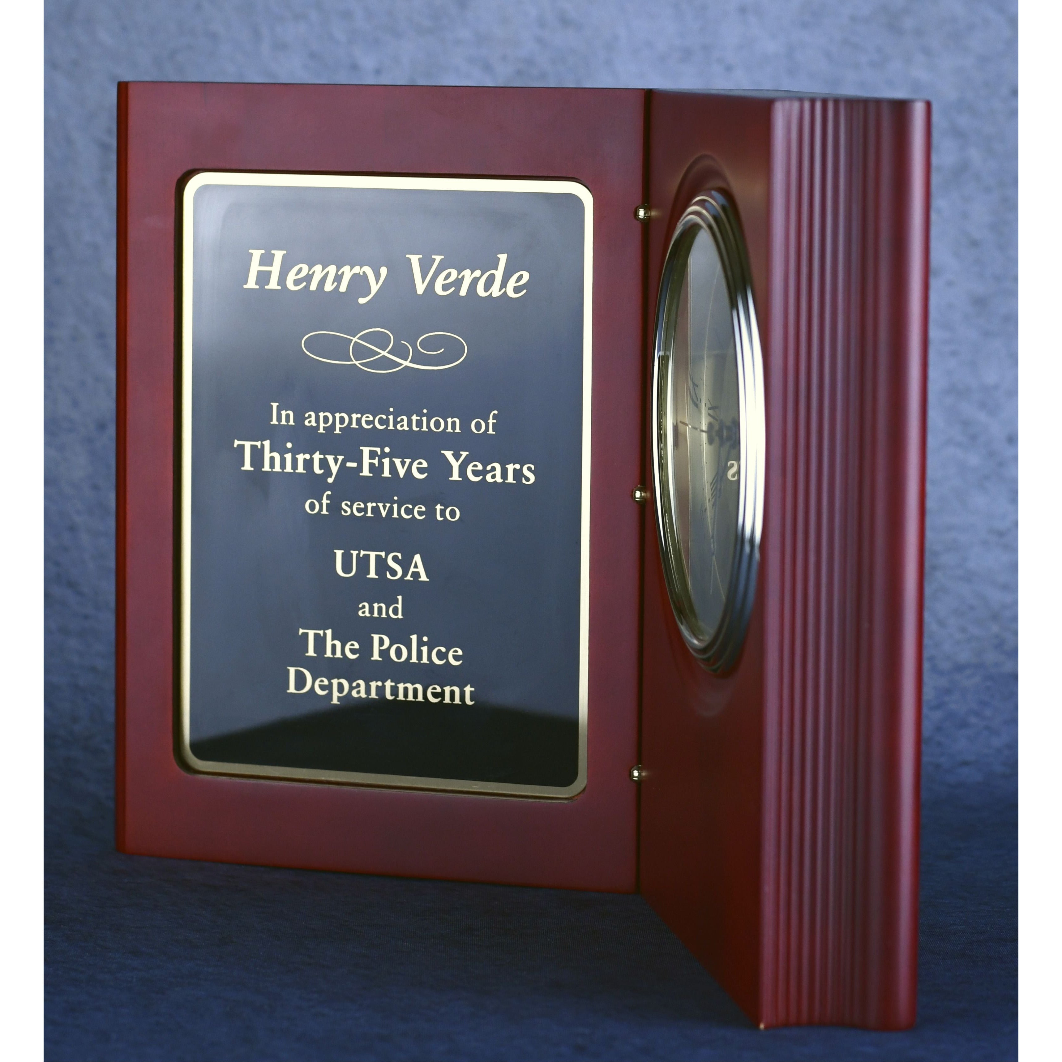 Rosewood Book Clock | Alliance Awards LLC.