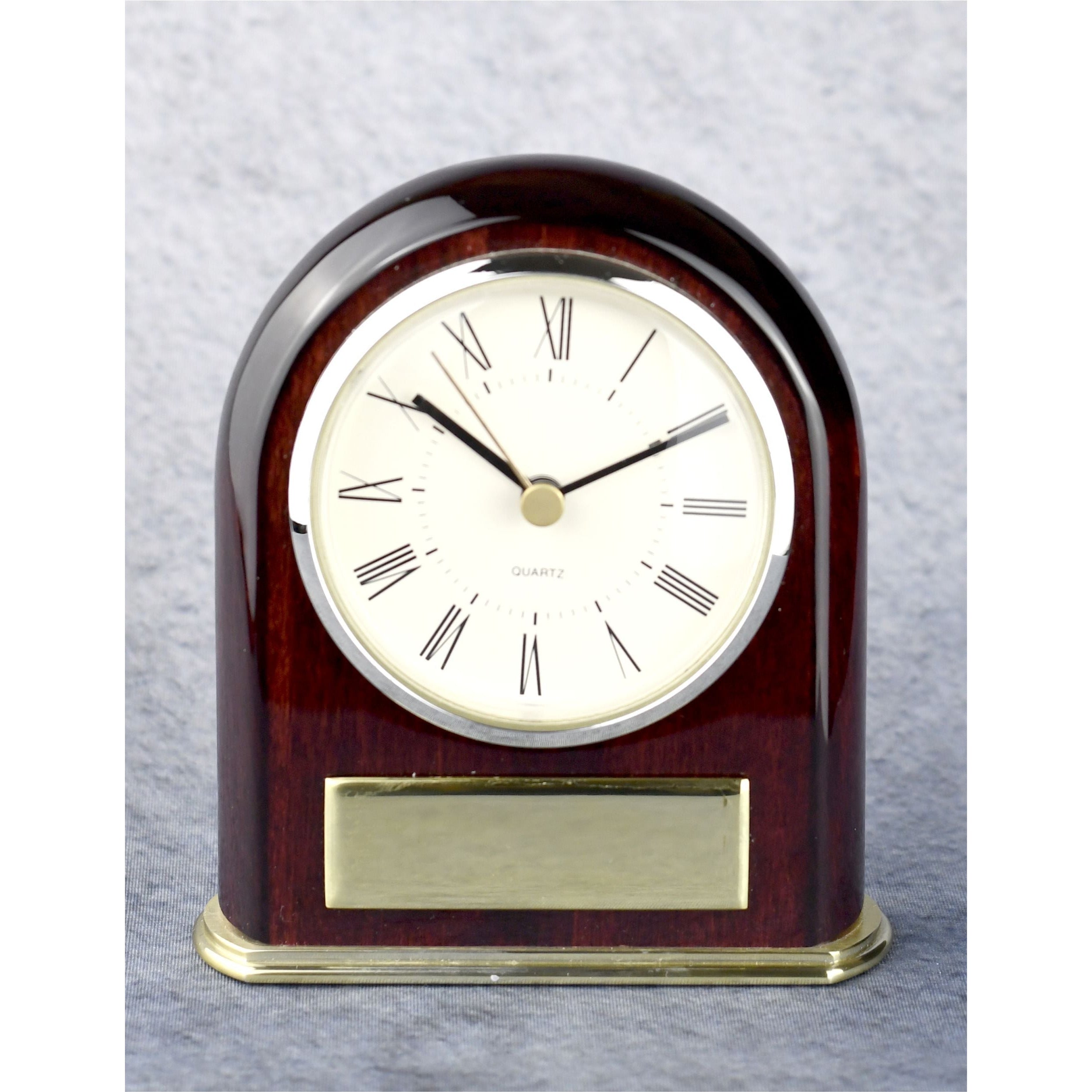 Clock Framed With Rosewood And Brass | Alliance Awards LLC.