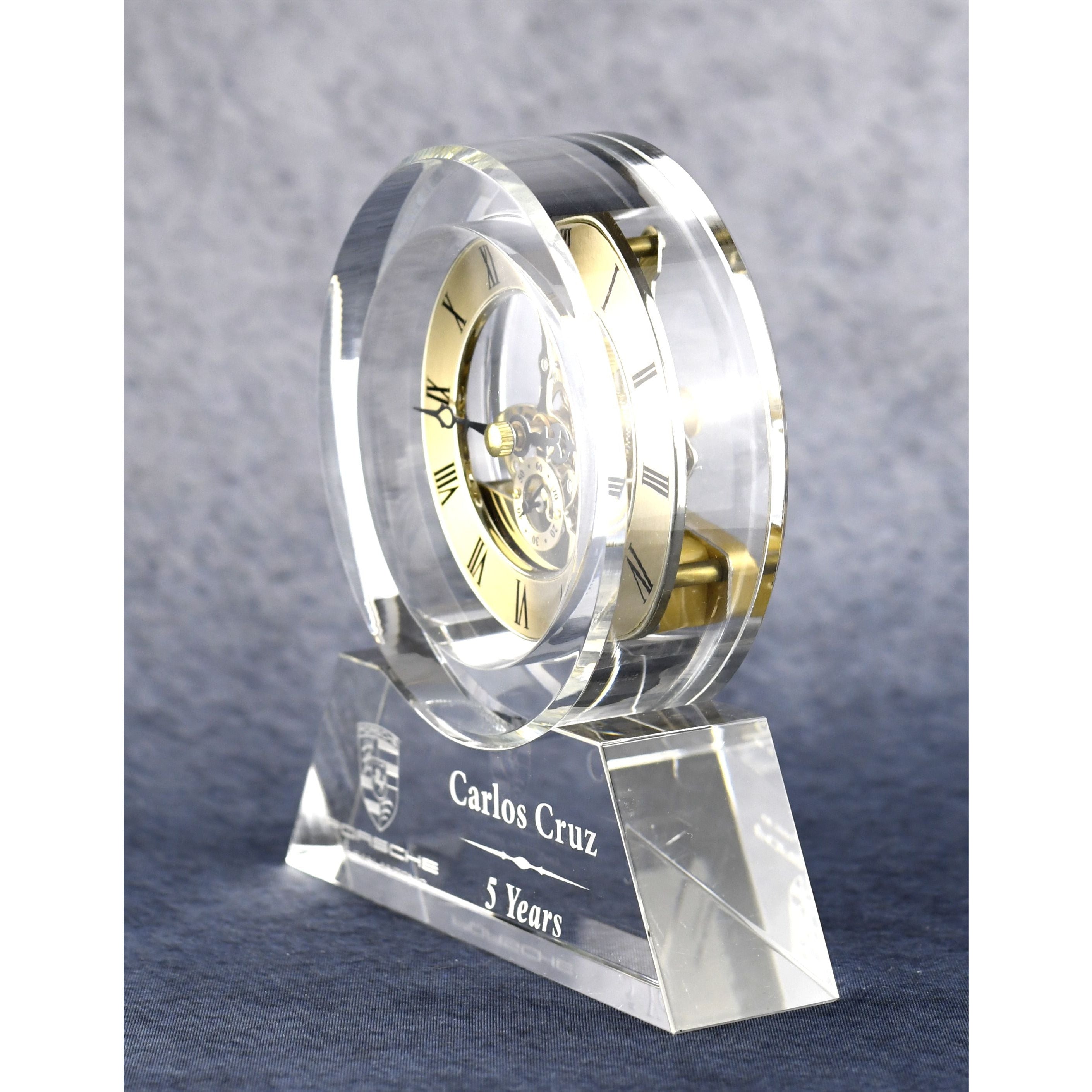 Crystal Desk Clock | Alliance Awards LLC.