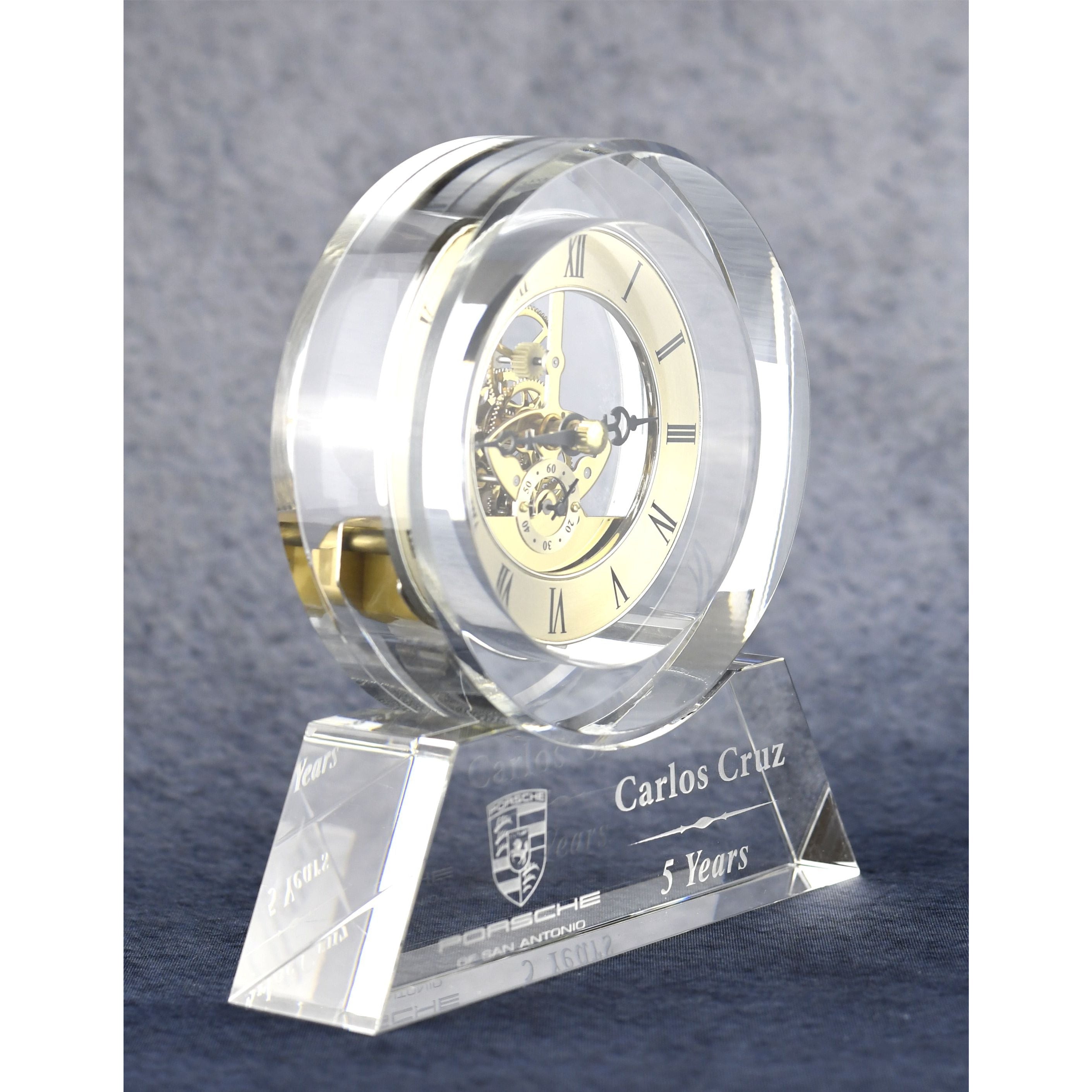 Crystal Desk Clock | Alliance Awards LLC.