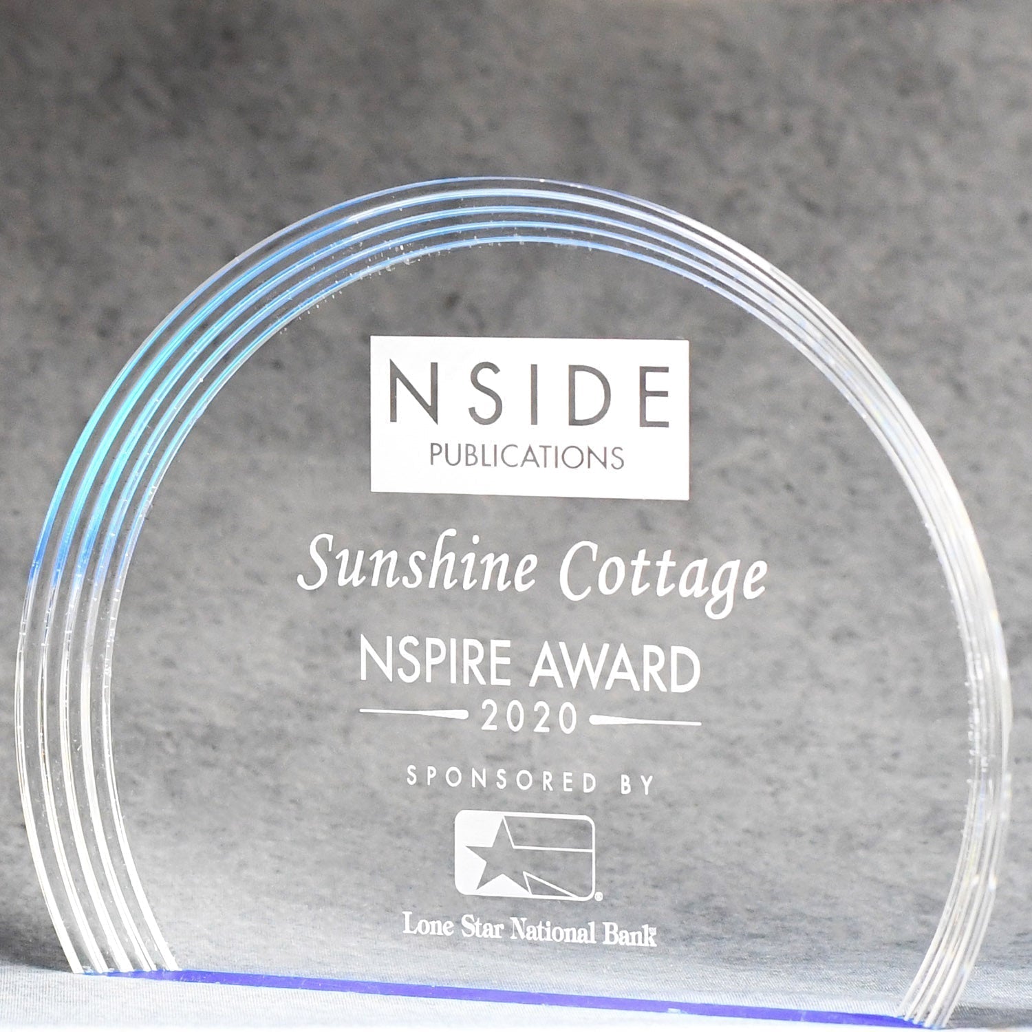 Acrylic Grooved Oval With Blue Base | Alliance Awards LLC.