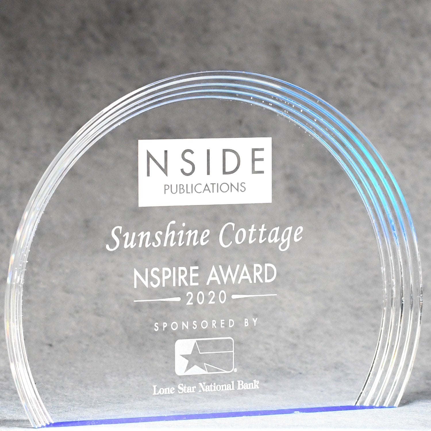 Acrylic Grooved Oval With Blue Base | Alliance Awards LLC.