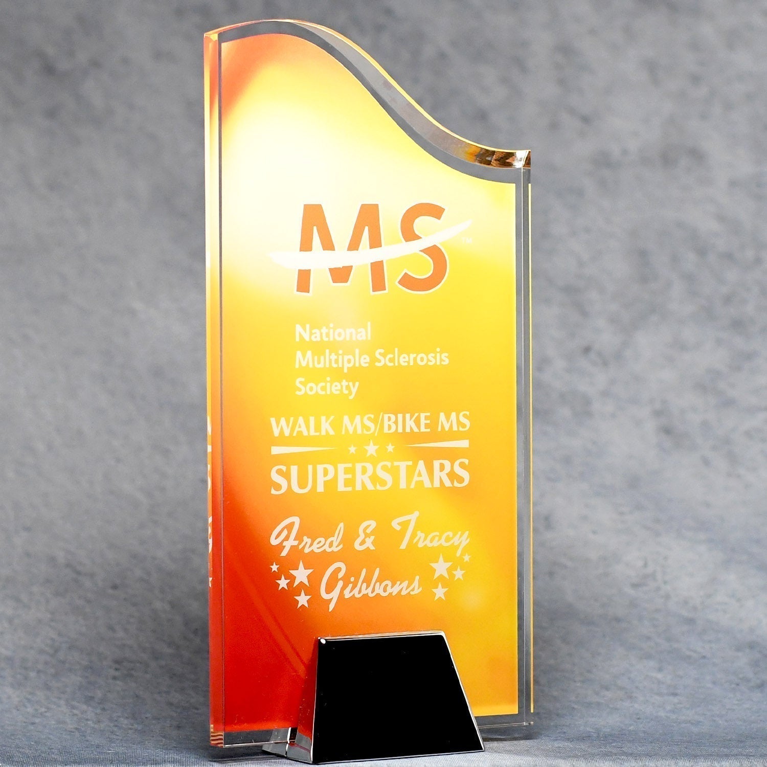 Acrylic Wave With Chrome Base | Alliance Awards LLC.