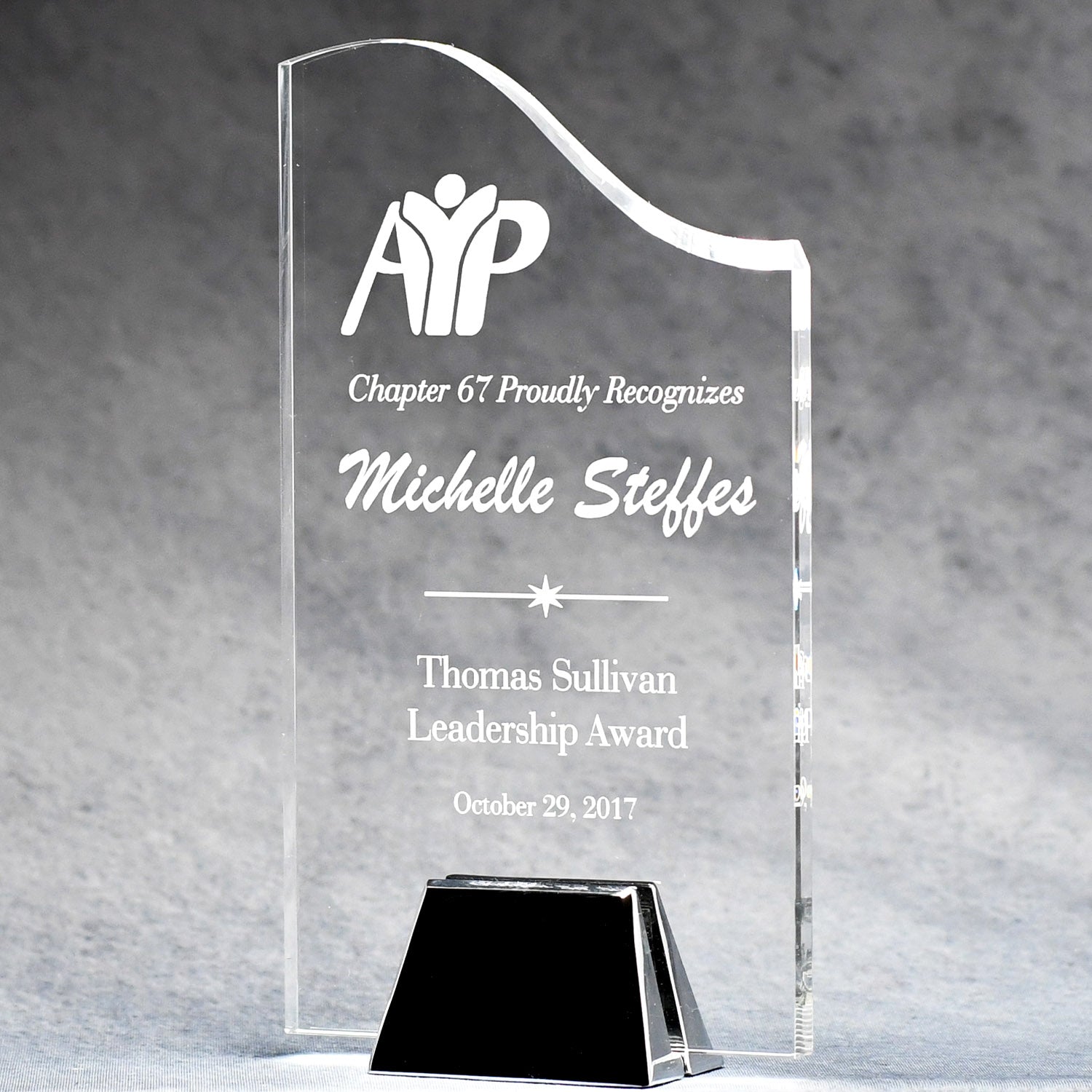 Acrylic Wave With Chrome Base | Alliance Awards LLC.