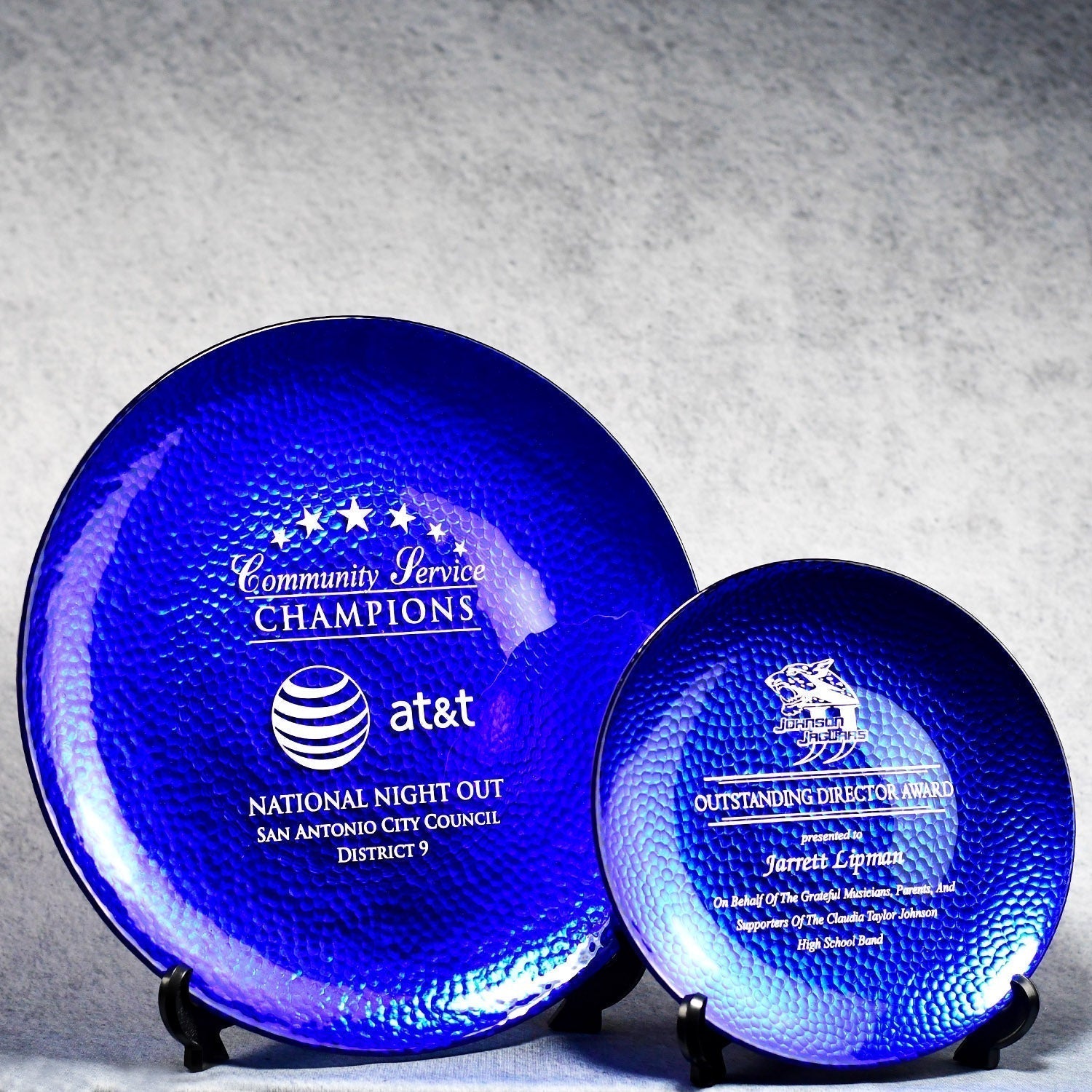 Blue Art Glass Plate | Alliance Awards LLC.