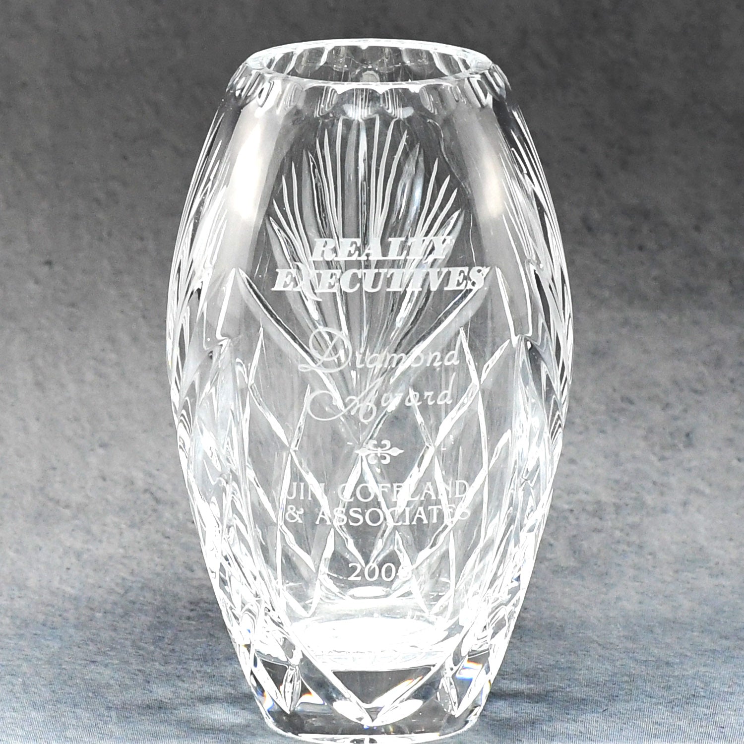 Crystal Barrel Vase | Alliance Awards LLC.