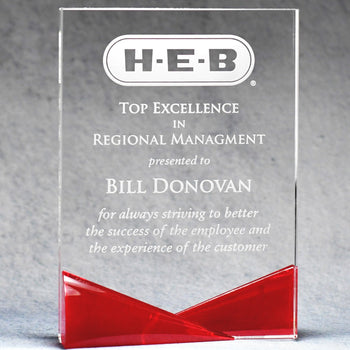 Clear Crystal With Bow-Tie Blue & Red Accents | Alliance Awards LLC.