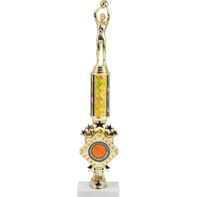 Diamond Series Trophy With A Round Column On A Marble Base | Alliance Awards LLC.