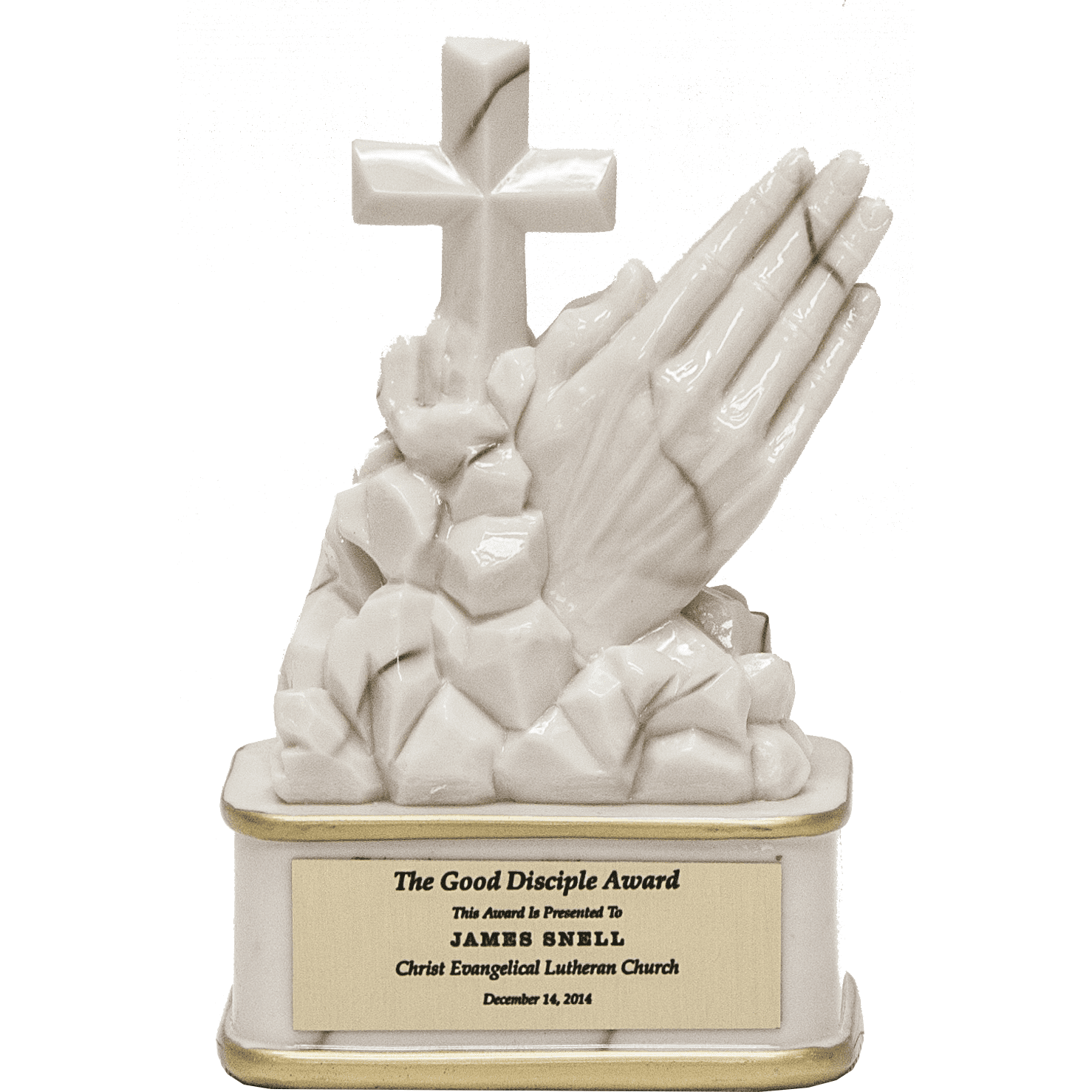 White Praying Hands Statue | Alliance Awards LLC.