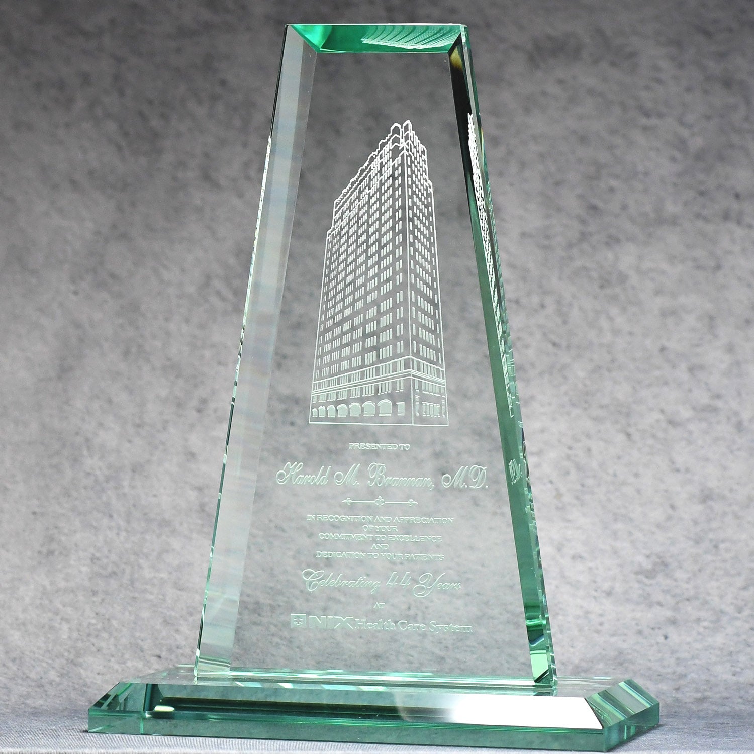 Jade Glass Tower | Alliance Awards LLC.