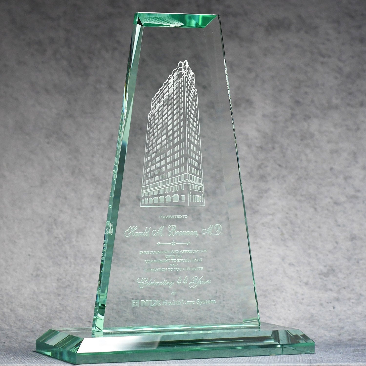 Jade Glass Tower | Alliance Awards LLC.