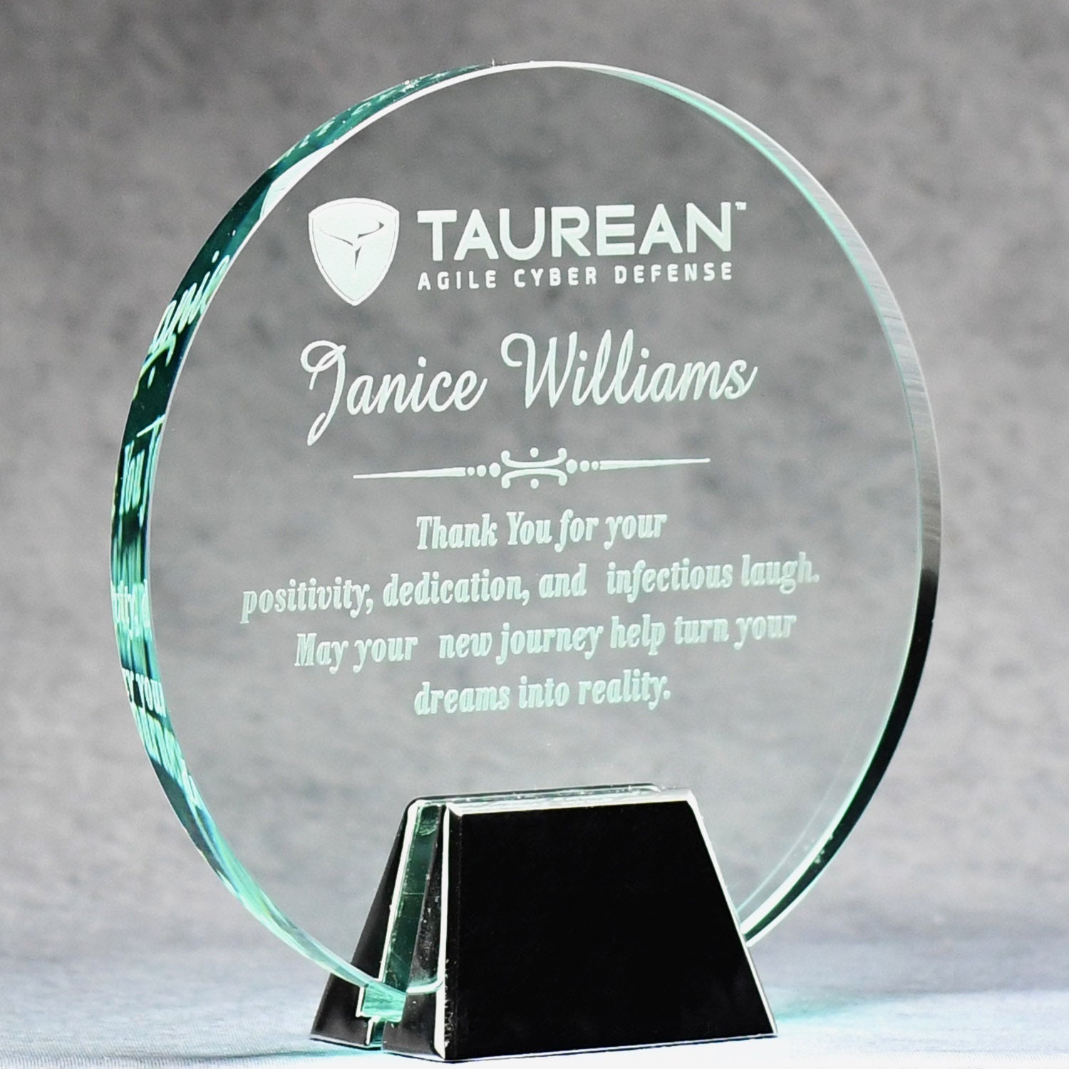 Jade Glass Circle With Chrome Stand | Alliance Awards LLC.