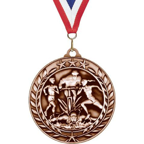 Wreath Antique Medallion - Triathlon | Alliance Awards LLC.
